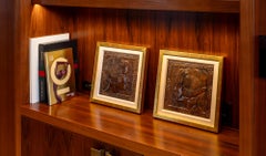 Secessionist Pair of Reliefs Georg Klimt ca. 1900 Patinated Copper Art Nouveau