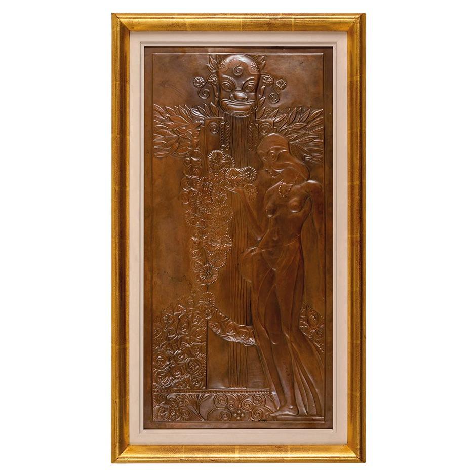 Secessionist panel "The source"  Georg Klimt ca. 1900