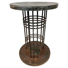 Secessionist Pedestal Table, Wrought Iron, circa 1900
