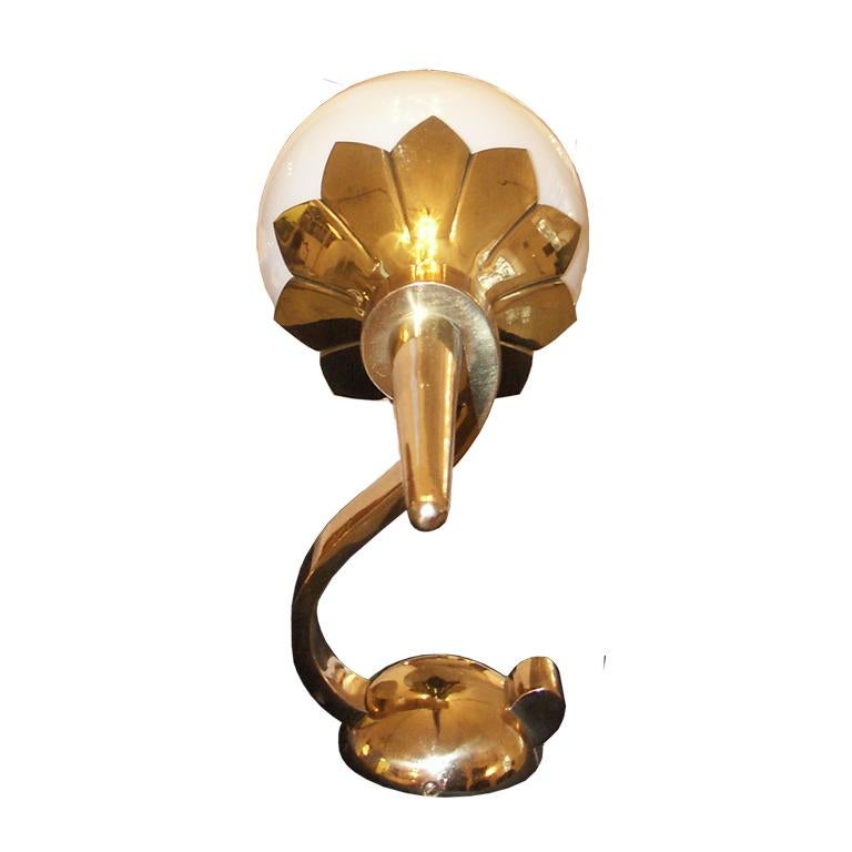 Austrian Secessionist Torch Sconce Handcrafted Artistic Work Woka Lamp Re-Edition For Sale