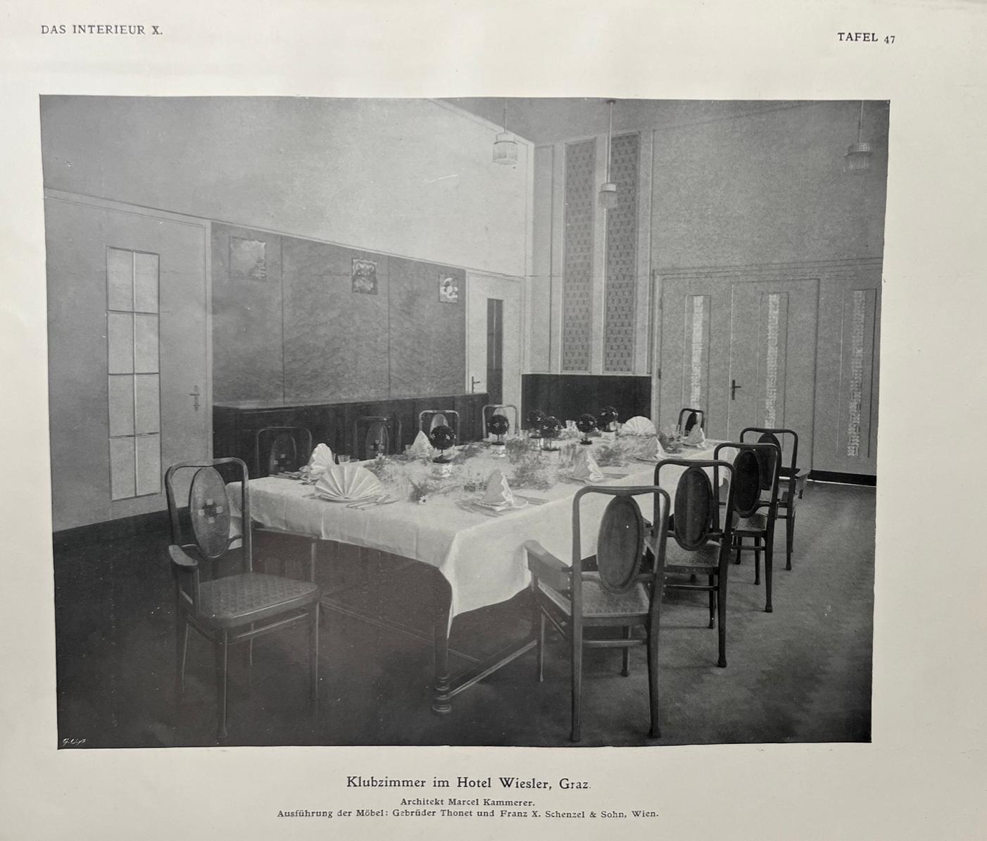 Sezessionistische Bank von Marcel Kammerer für Grand Hotel Wiesler (Thonet, 1905) im Angebot 2