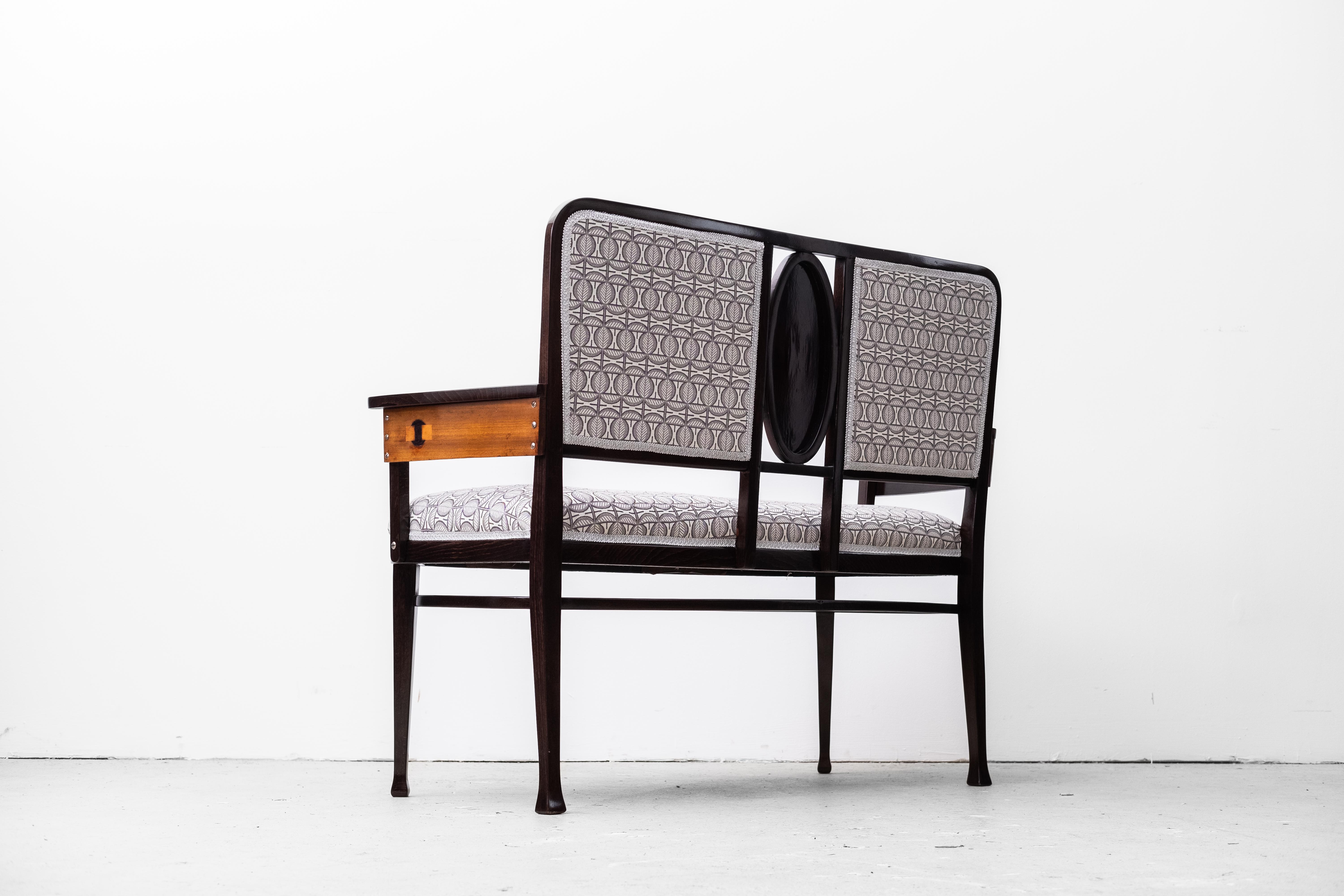 Secessionistic Bench from Marcel Kammerer for Grand Hotel Wiesler (Thonet, 1905) For Sale 5