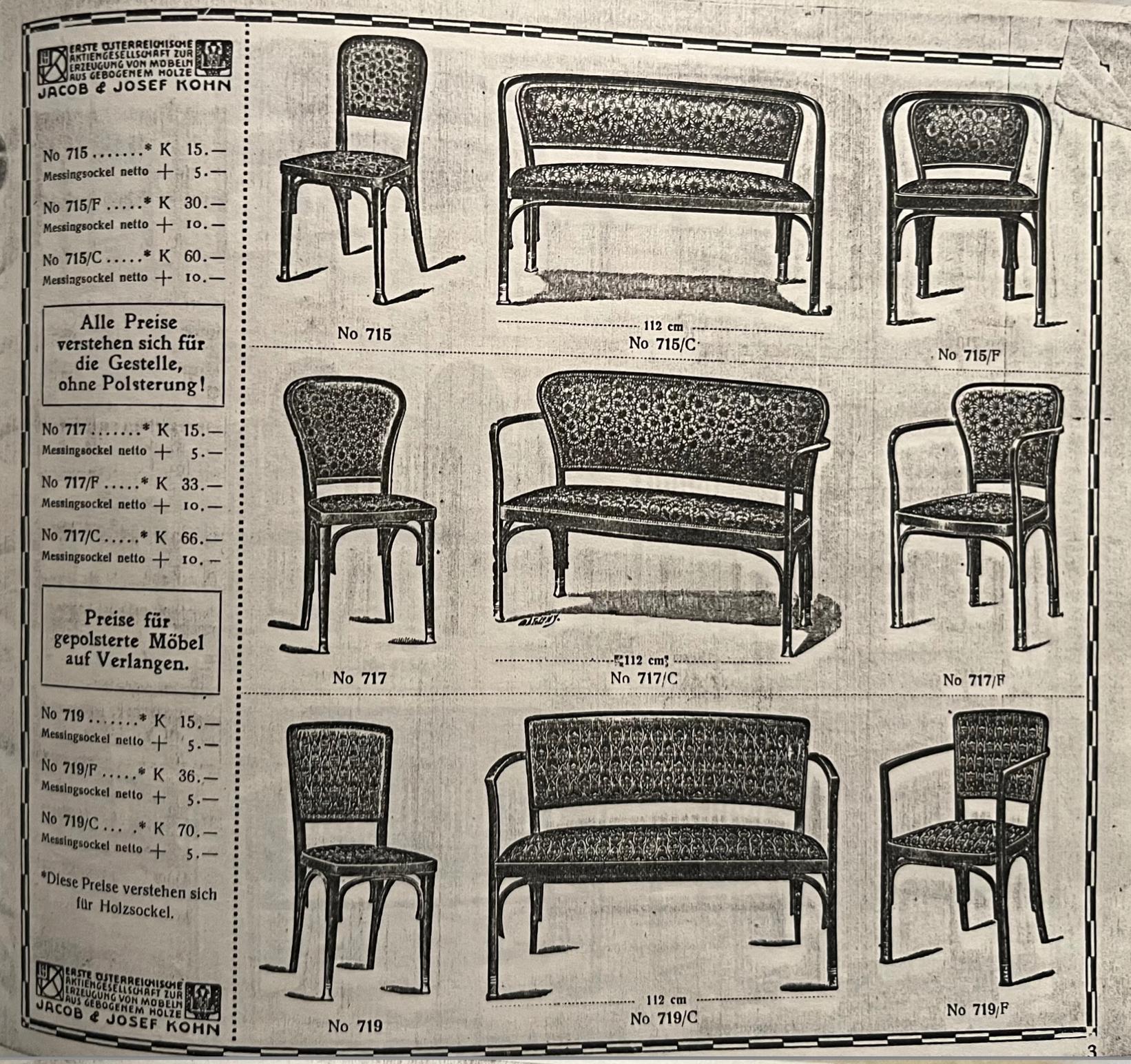 Sezessionistische Stühle von Gustav Siegel, ex. von J.J.Kohn (Vienna, 1900) im Angebot 7