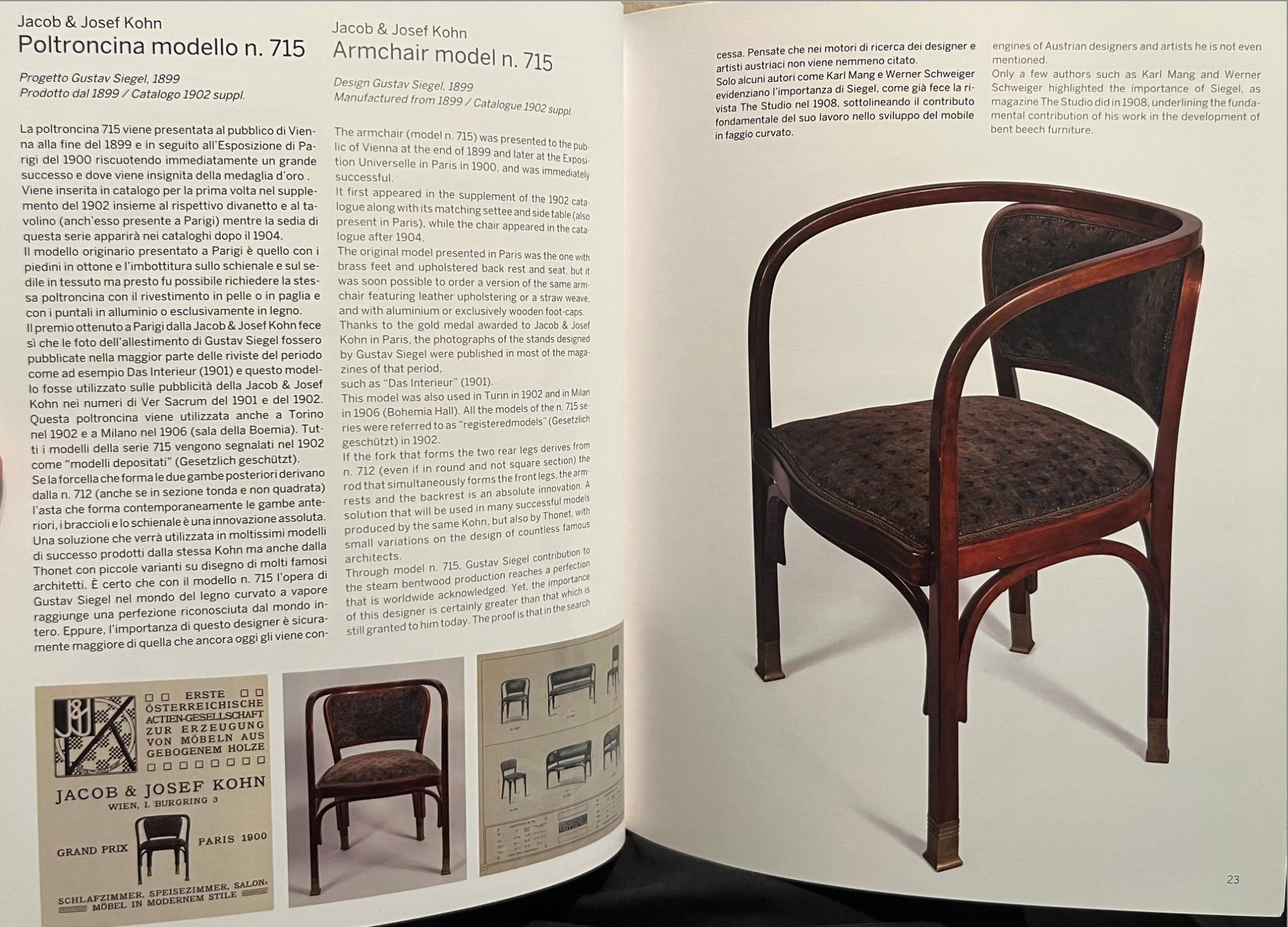 Secessionistic Chairs by Gustav Siegel, ex. by J.J.Kohn (Vienna, 1900) For Sale 11
