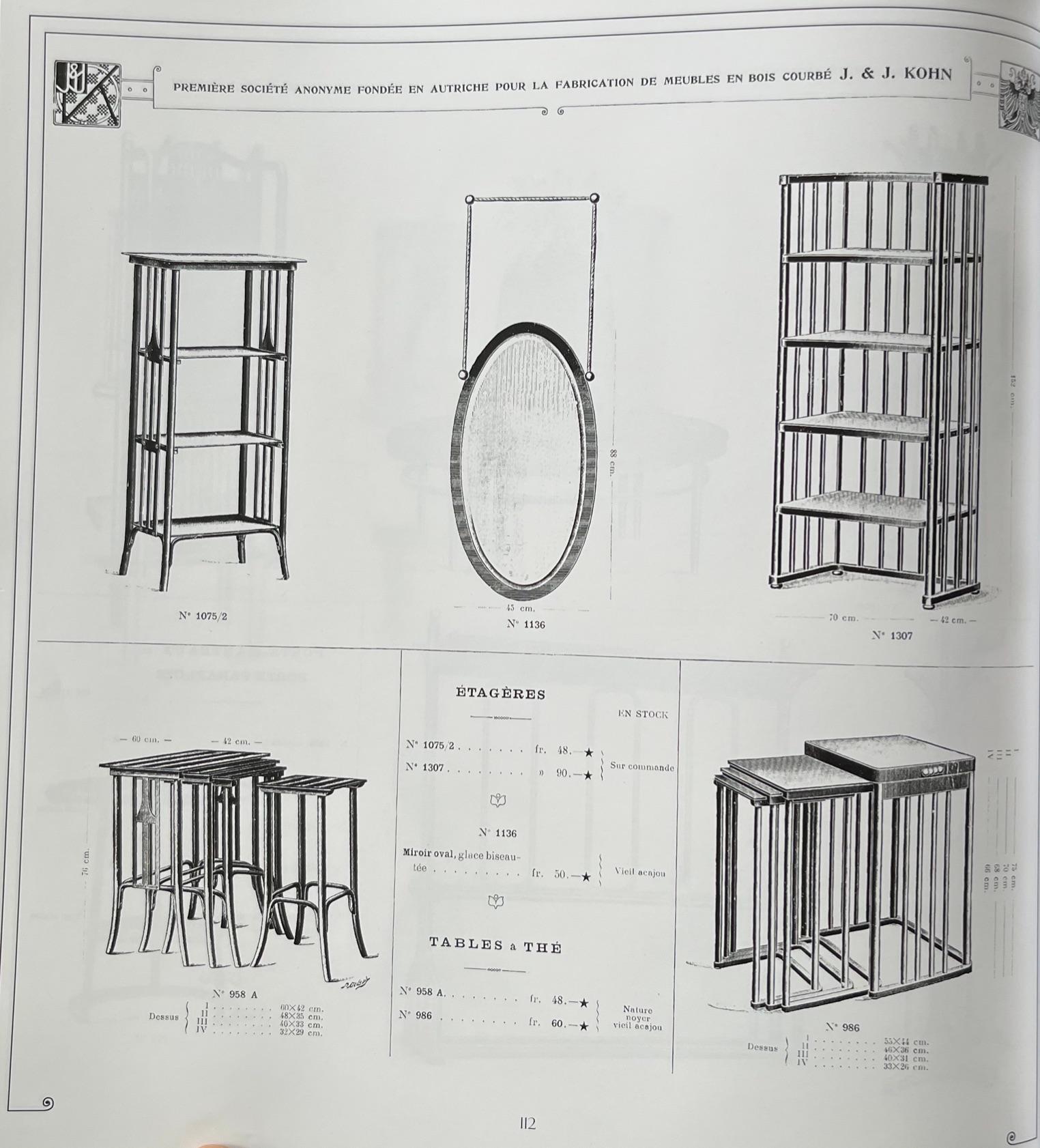 Tables gigognes sécessionnistes de J. Hoffmann (1905) pour J.J.Kohn, modèle 986 en vente 10