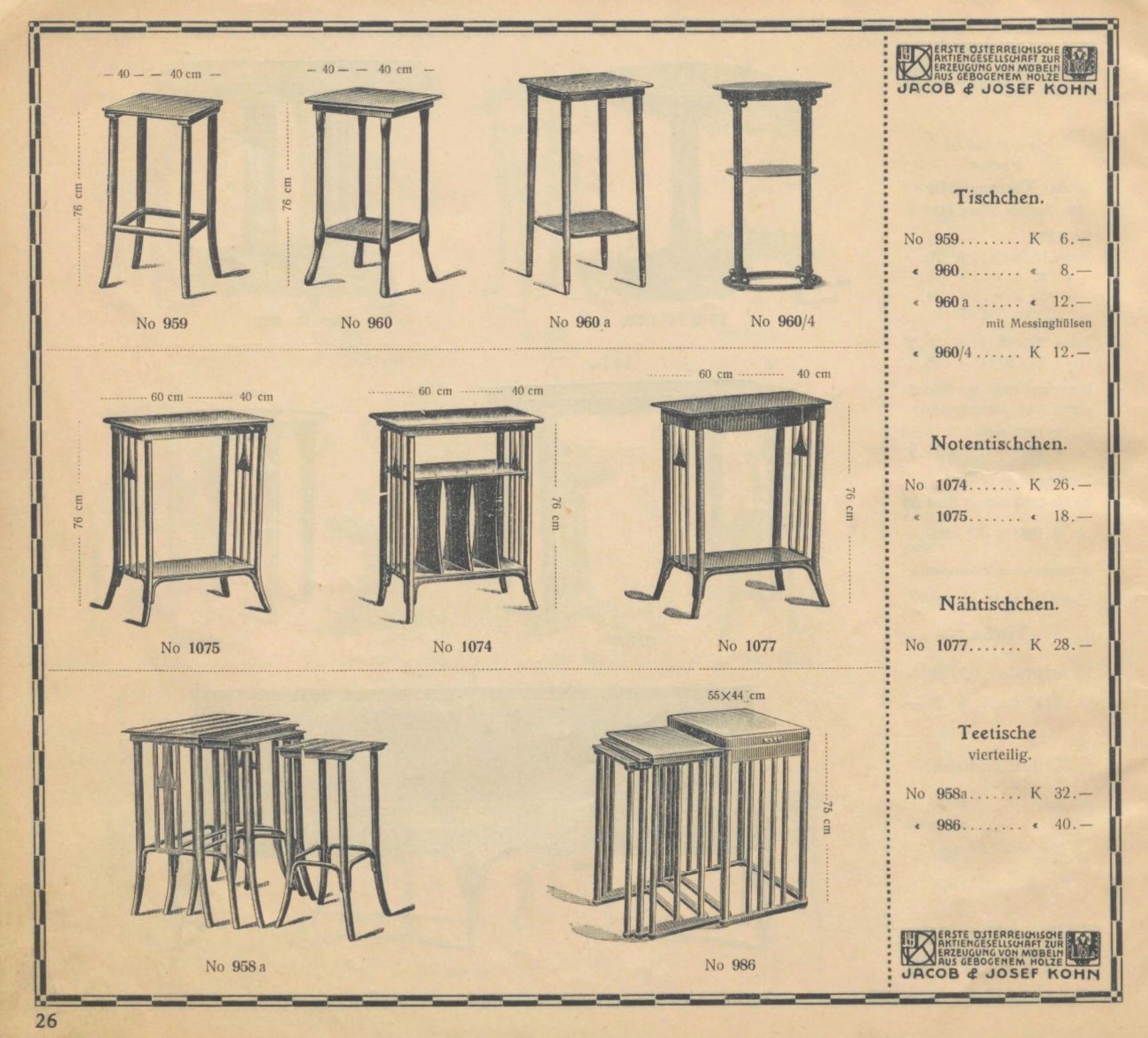Tables gigognes sécessionnistes de J. Hoffmann (1905) pour J.J.Kohn, modèle 986 en vente 11