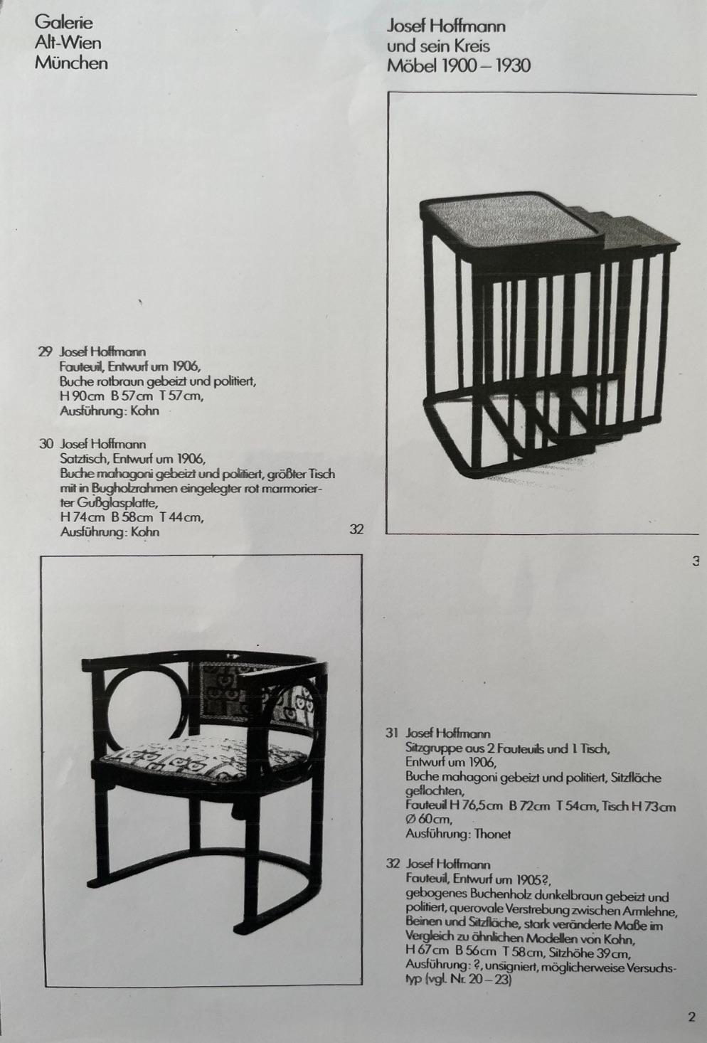 Tables gigognes sécessionnistes de J. Hoffmann (1905) pour J.J.Kohn, modèle 986 en vente 12