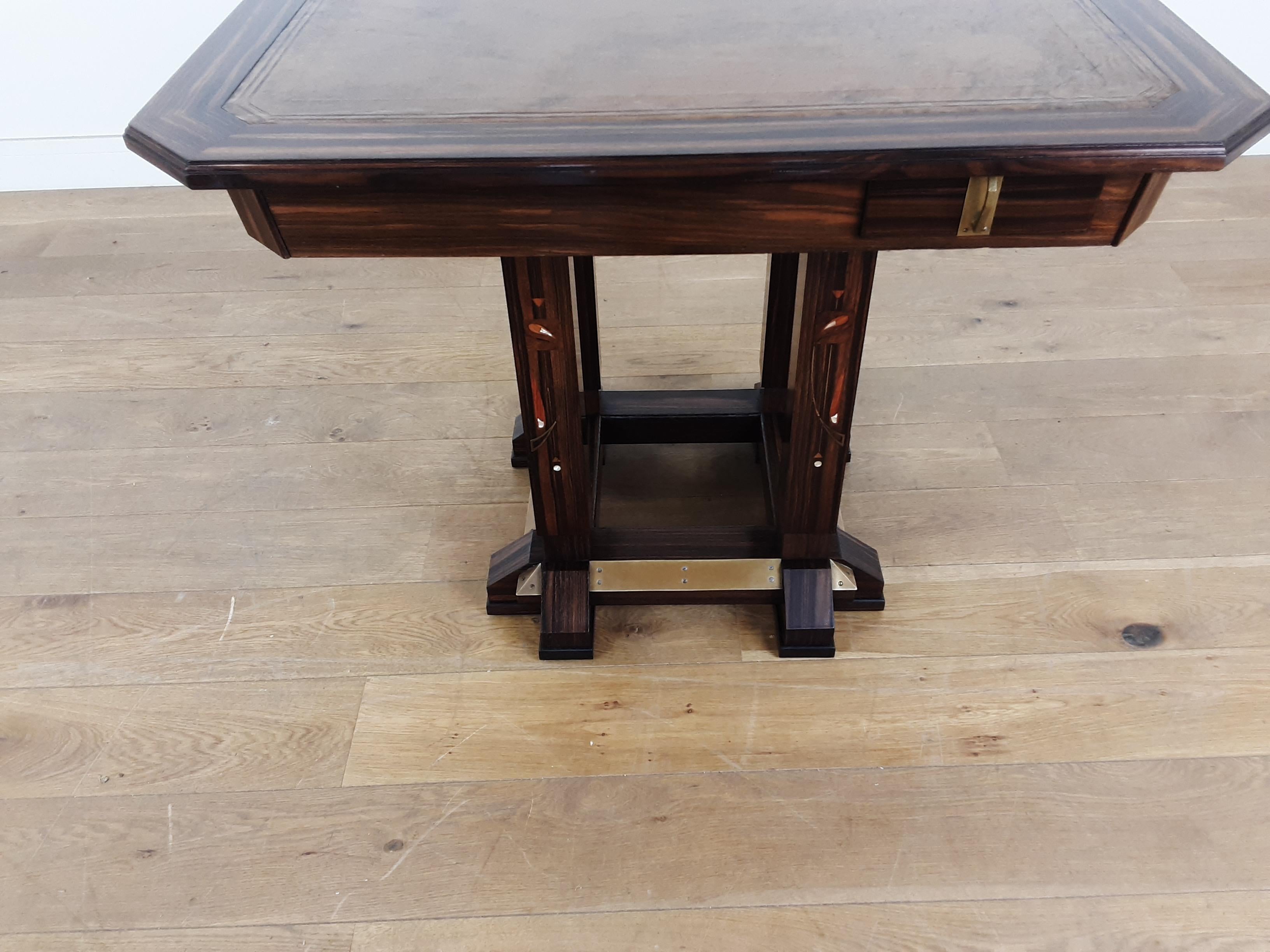 Art Nouveau Secessionists Design Games Table by Ludwig Schmitt For Sale