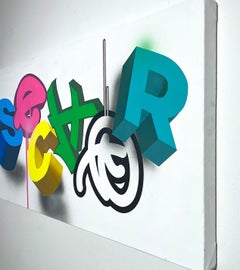 Tela da interno dipinta a mano con tag graffiti