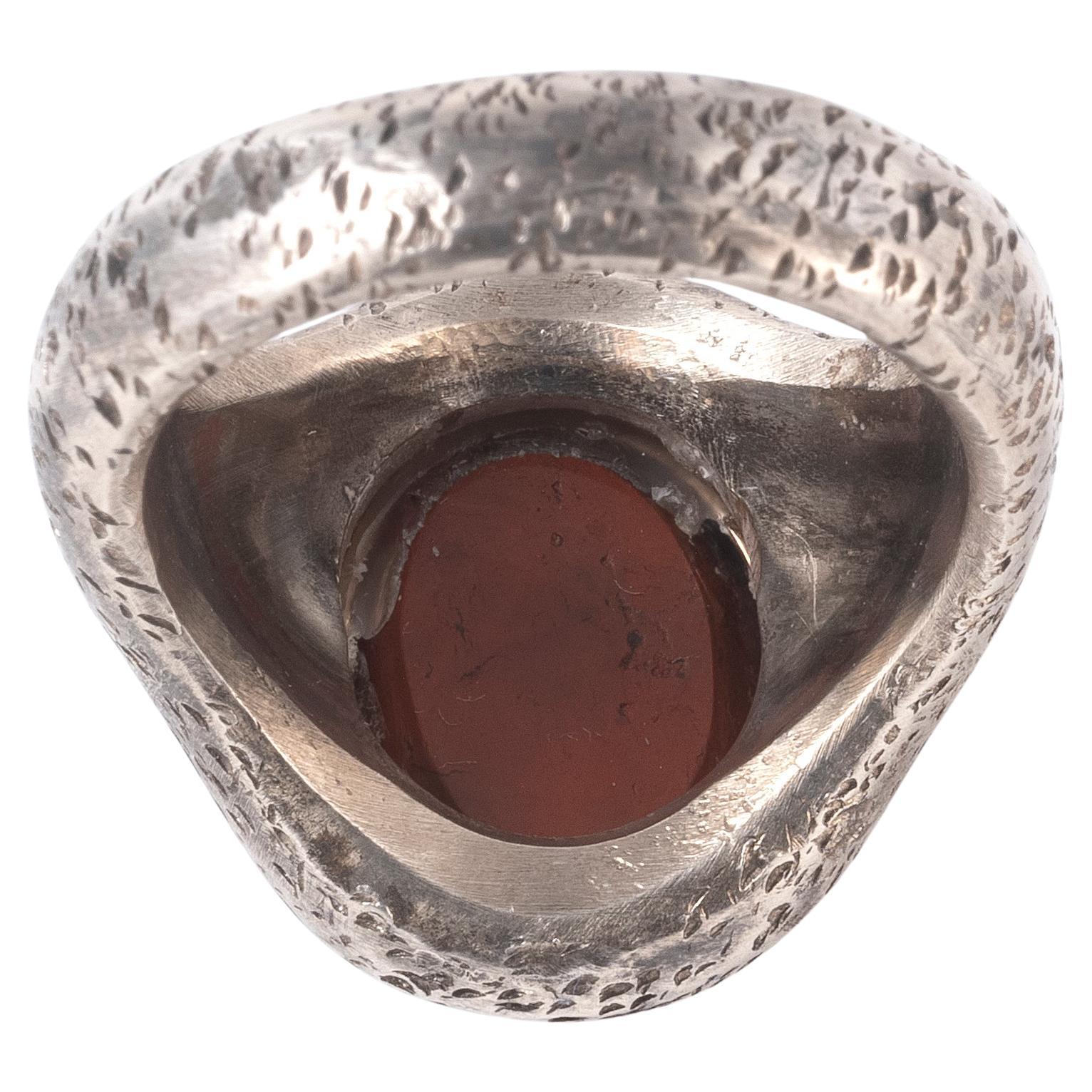 Classical Roman 2nd Century Roman Red Jasper Intaglio of Minerva Ring For Sale