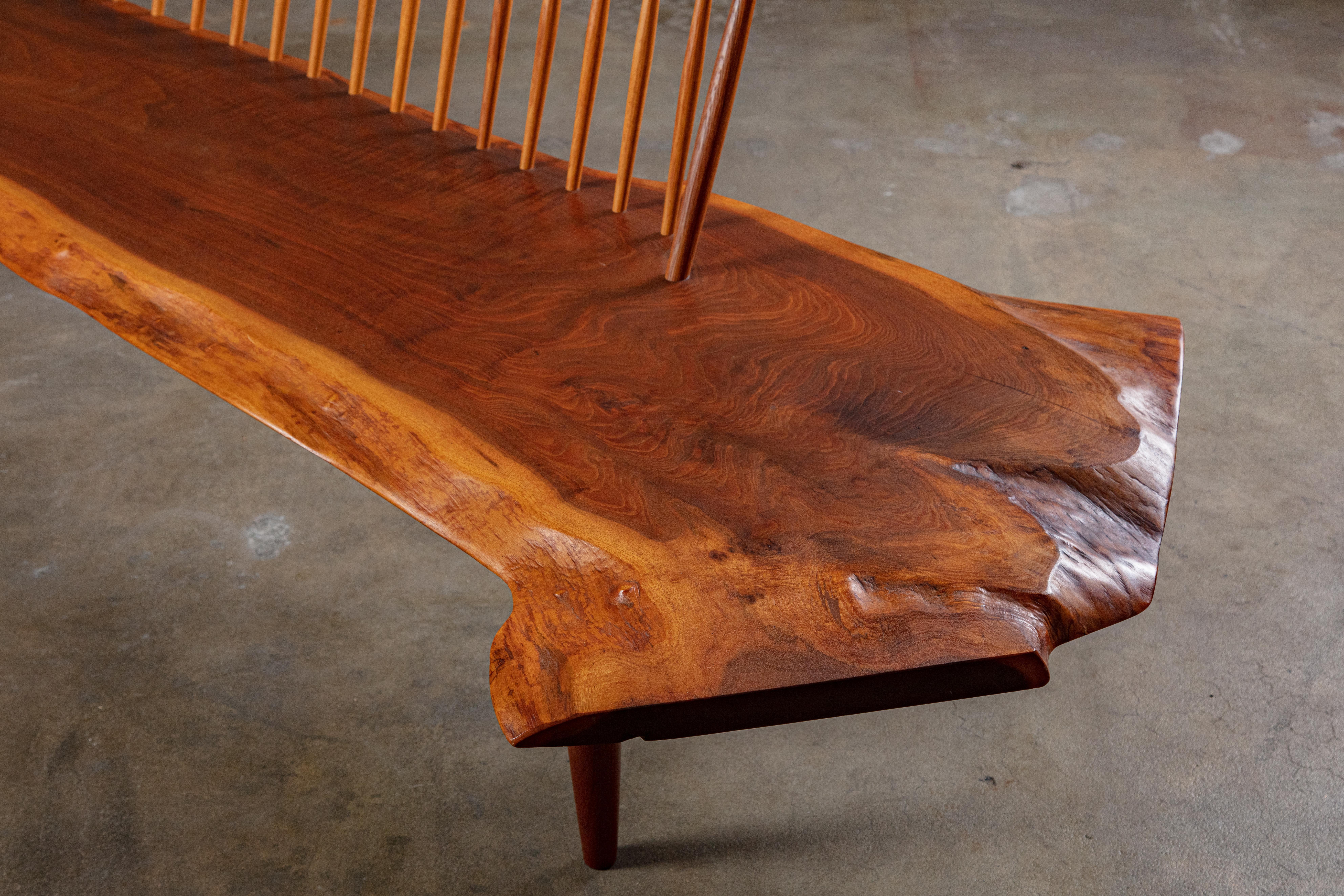 Second Deposit For George Nakashima 'Conoid' Bench In Fair Condition In Los Angeles, CA
