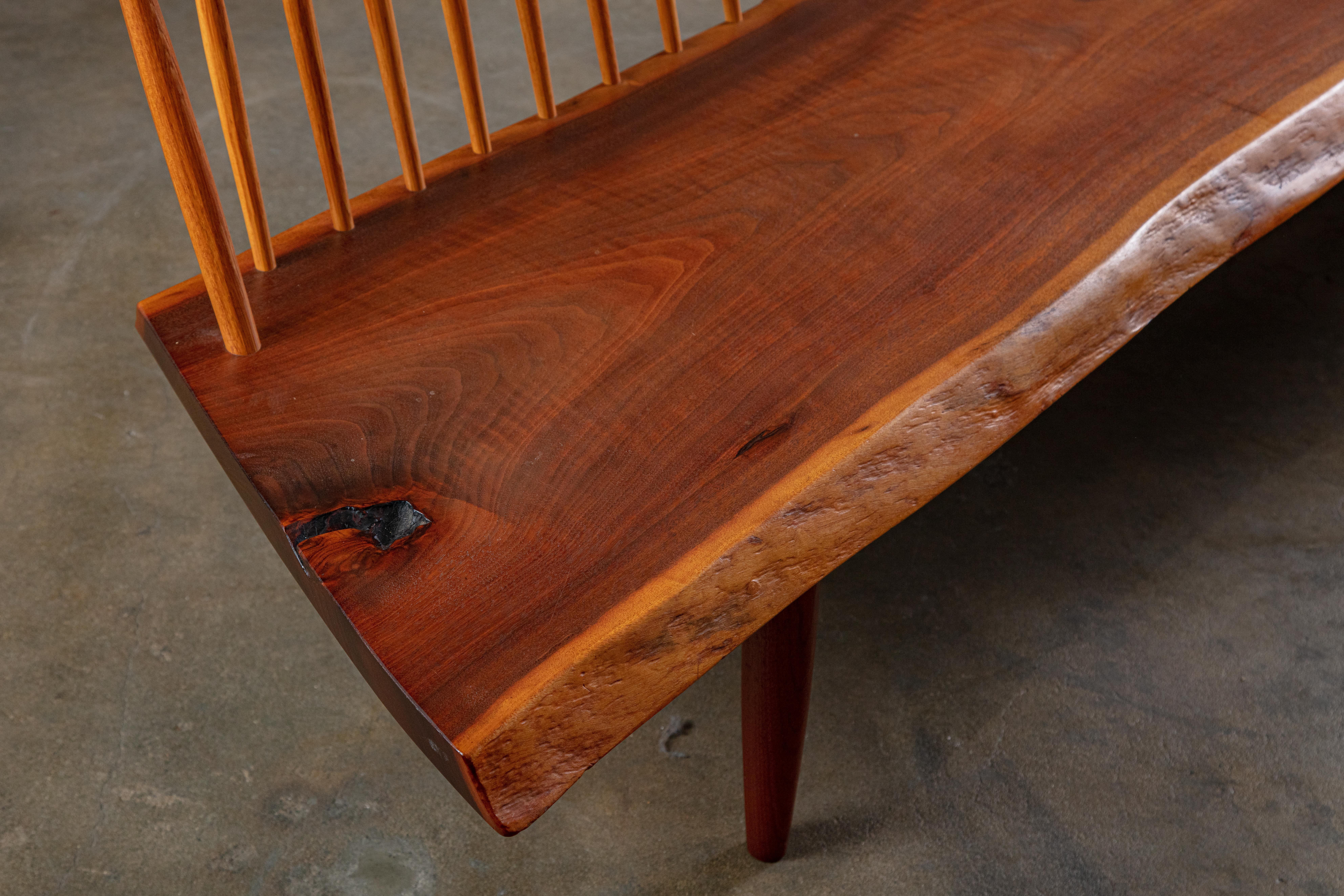Late 20th Century Second Deposit For George Nakashima 'Conoid' Bench