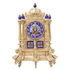 Second Empire Era Gilt Bronze and Cloisonné Clock