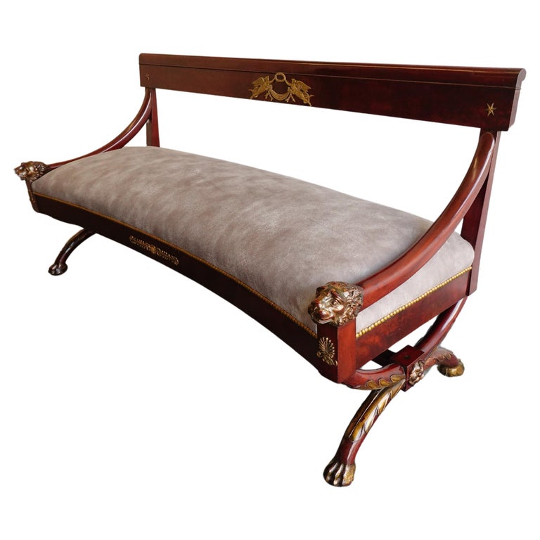 Lit Banquette, Empire En Noyer D'époque, 19emsiècle