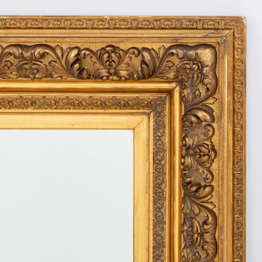 Stile impero Specchio in legno dorato del Secondo Impero, XIX secolo. in vendita