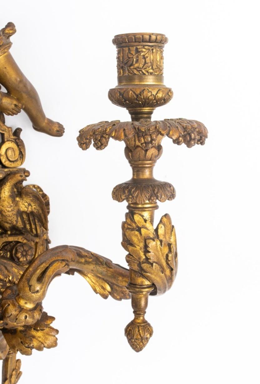 Gilt Second Empire Louis XVI Style Two Arm Sconce For Sale