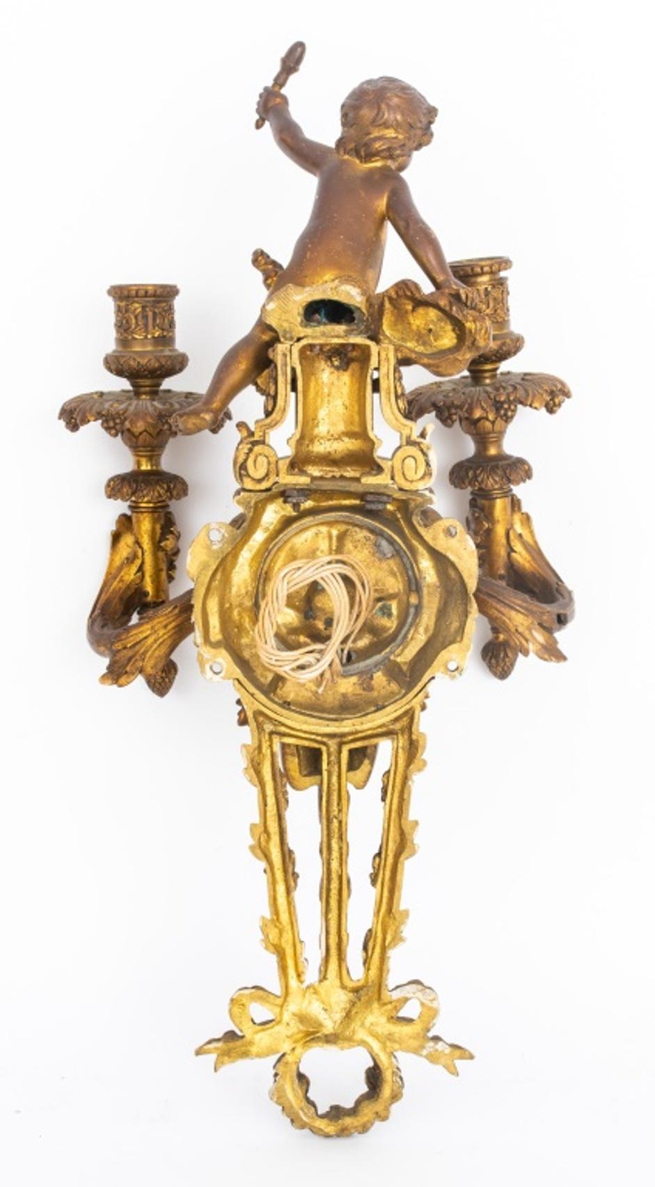 Metal Second Empire Louis XVI Style Two Arm Sconce For Sale