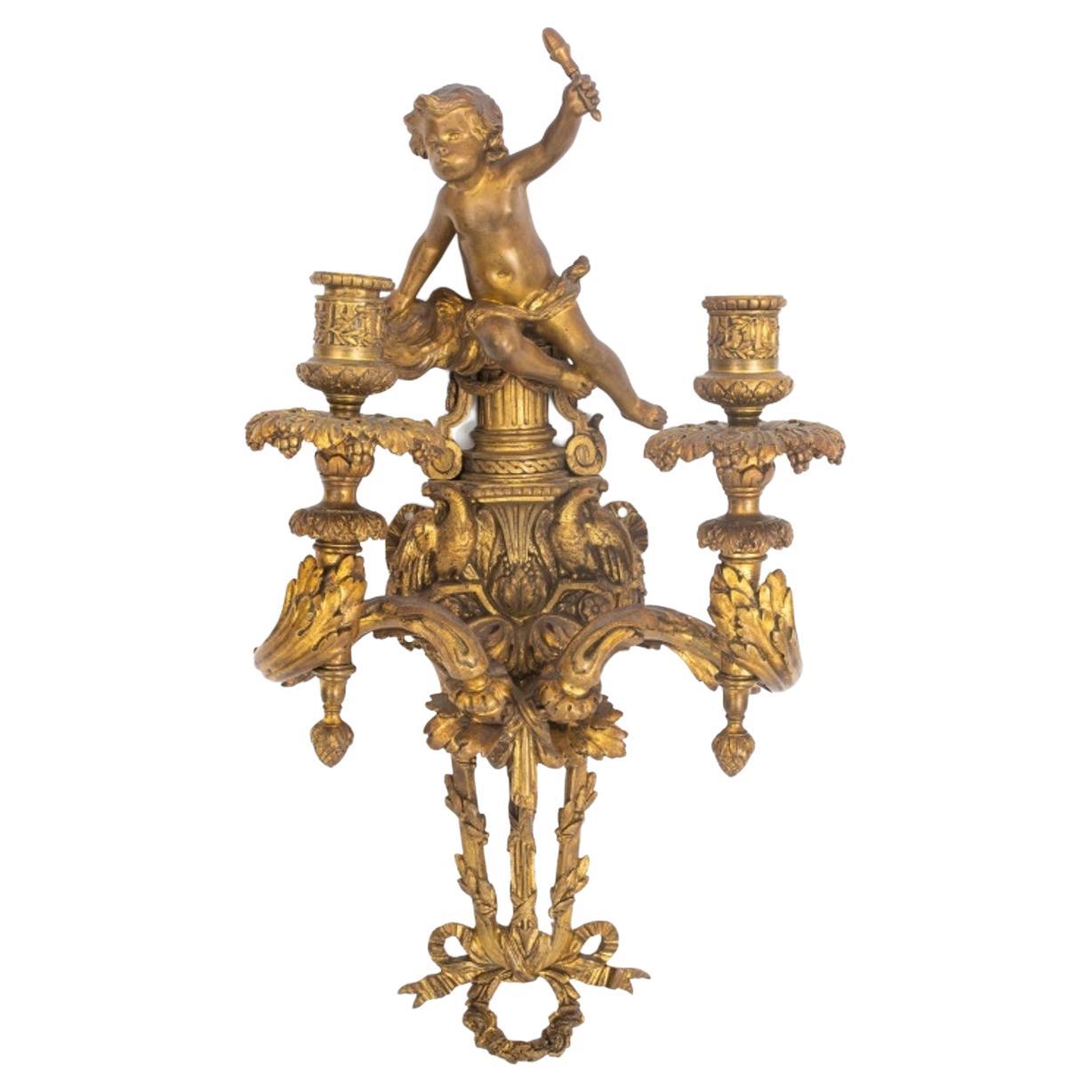 Second Empire Louis XVI Style Two Arm Sconce For Sale