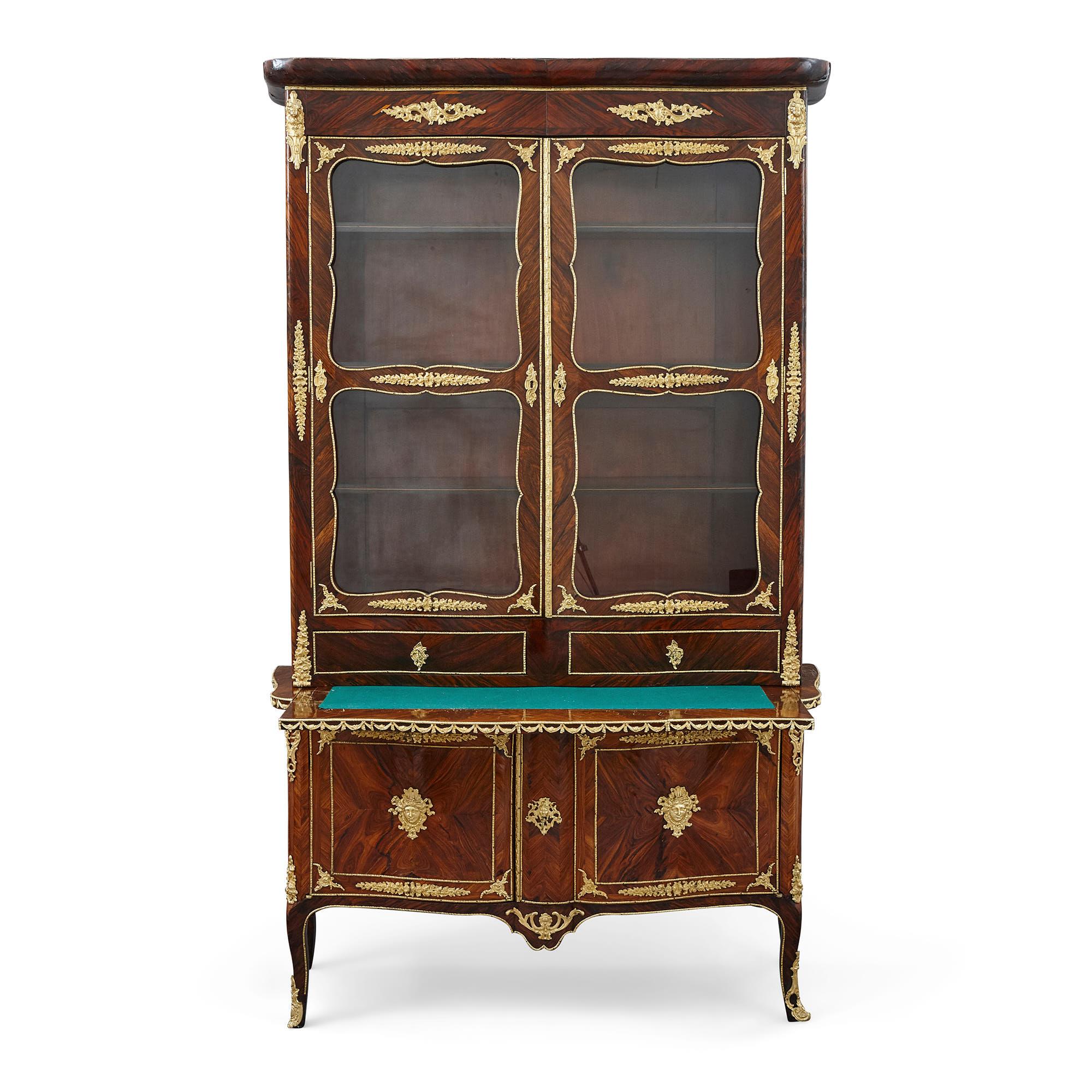 Vitrine en bronze doré et bois de roi d'époque Second Empire en vente 2