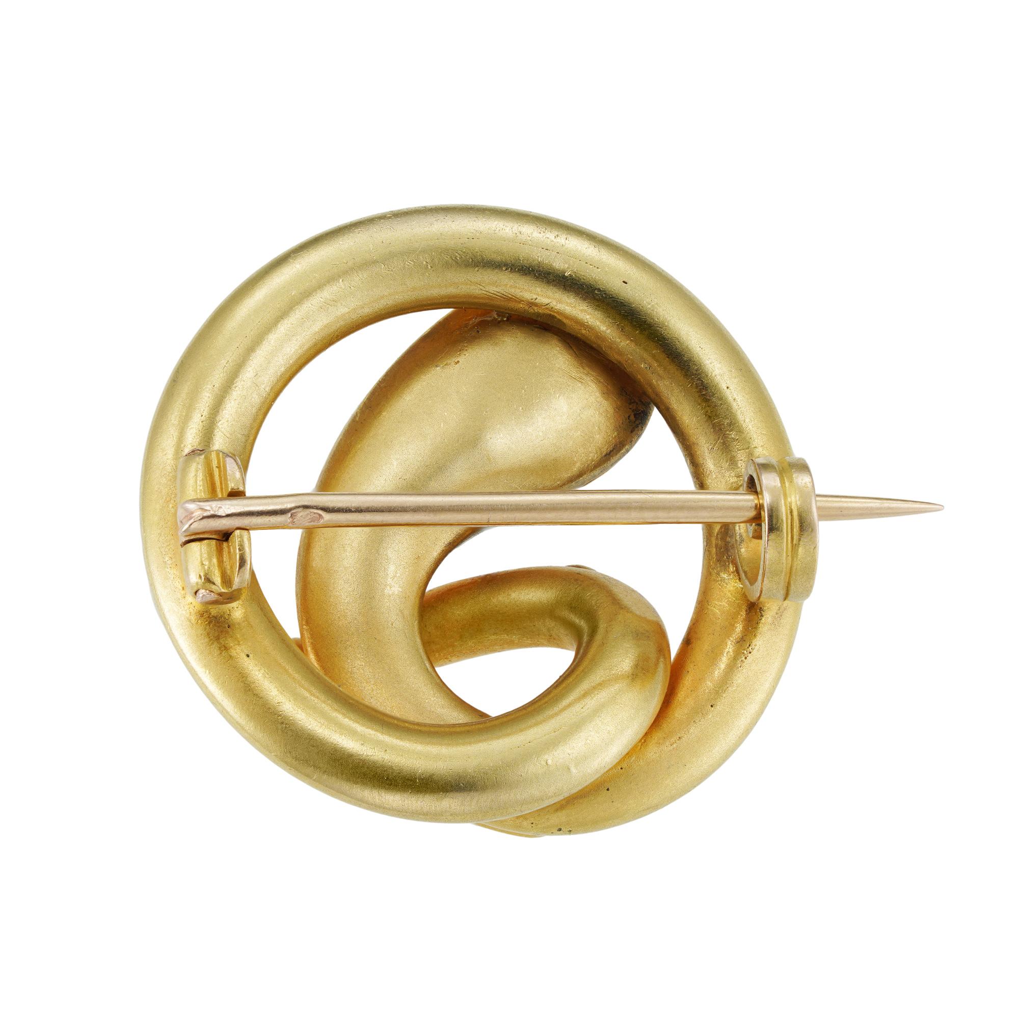 Broche serpent du Second Empire en or jaune et diamants Bon état - En vente à London, GB