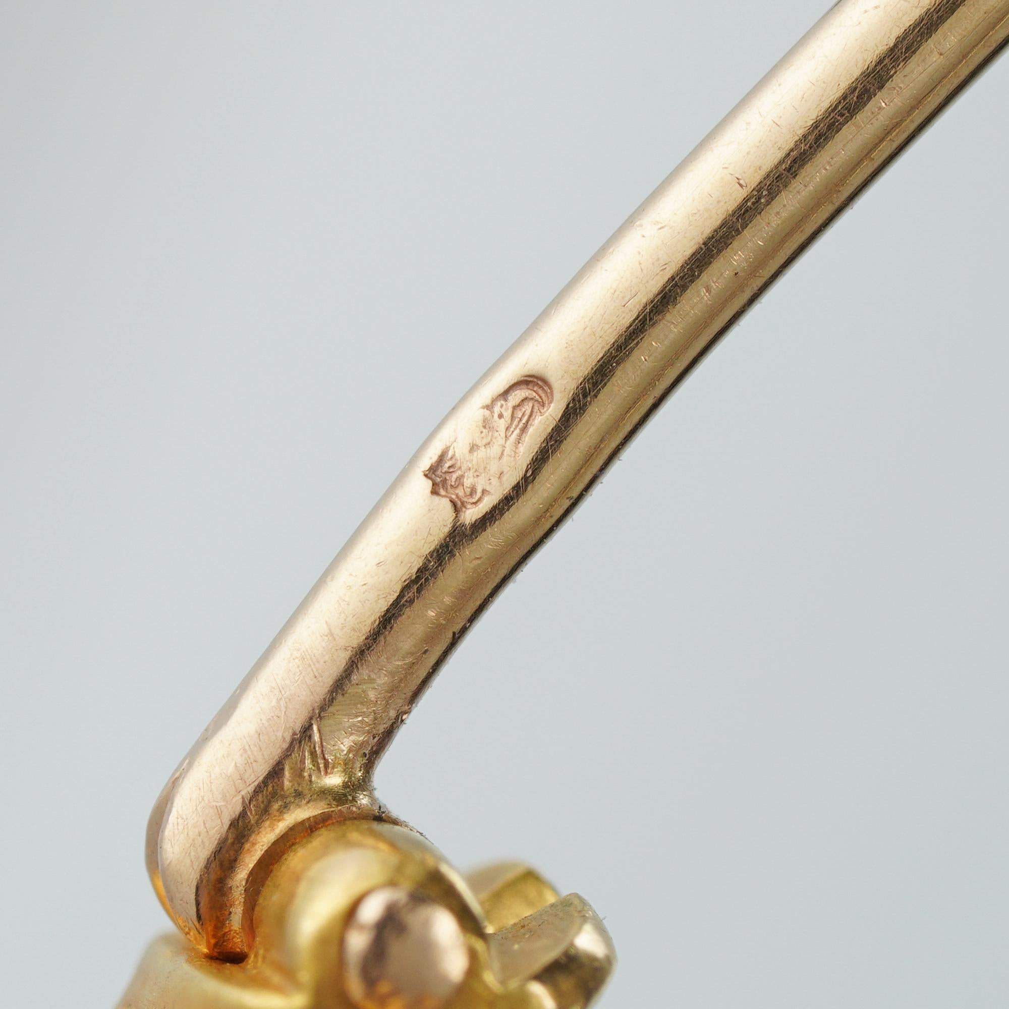Schlangenbrosche aus Gelbgold und Diamanten aus dem Zweiten Kaiserreich im Zustand „Gut“ im Angebot in London, GB