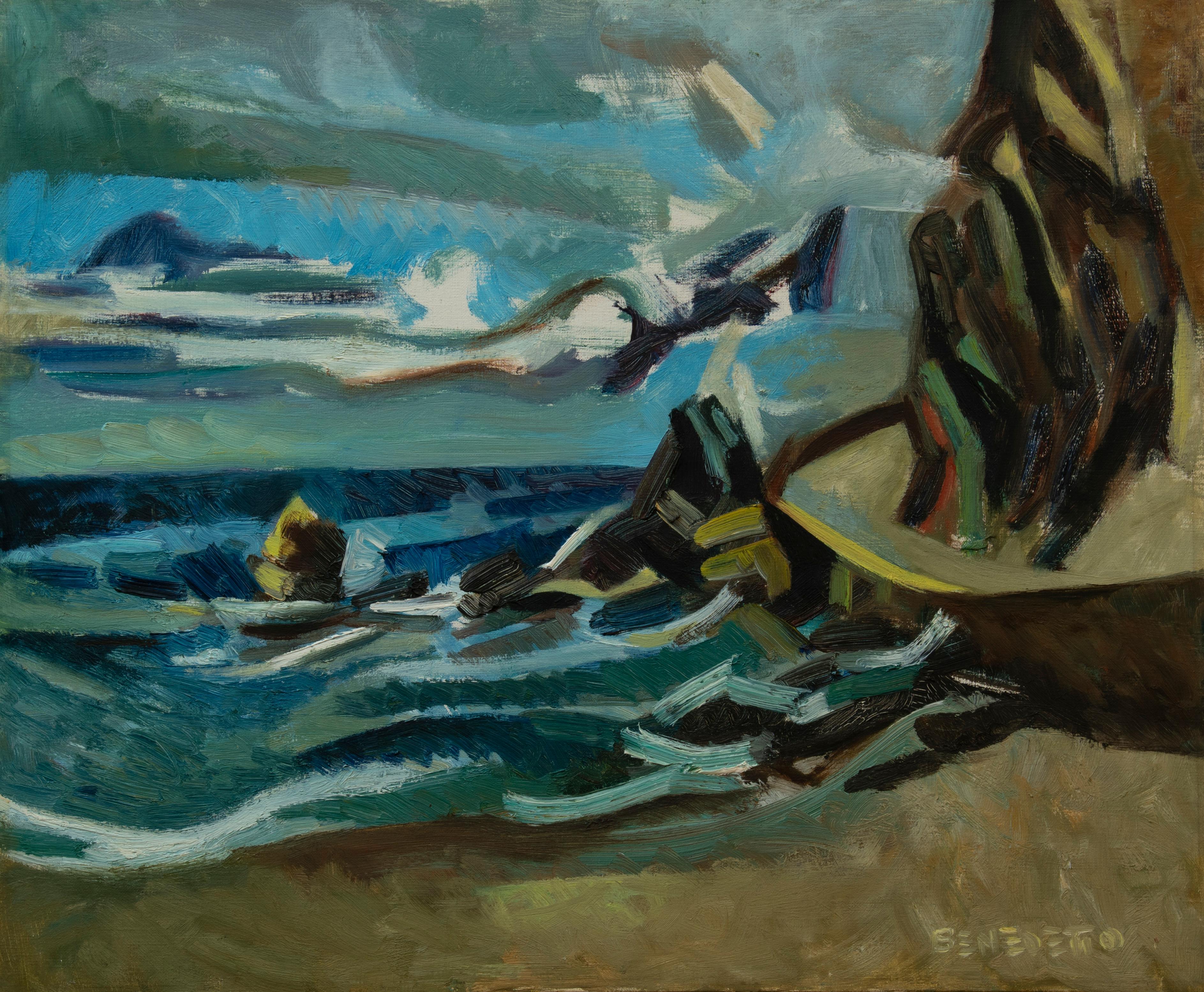 Second Futurism Italian Artist Signed Landscape In Good Condition For Sale In Roma, IT