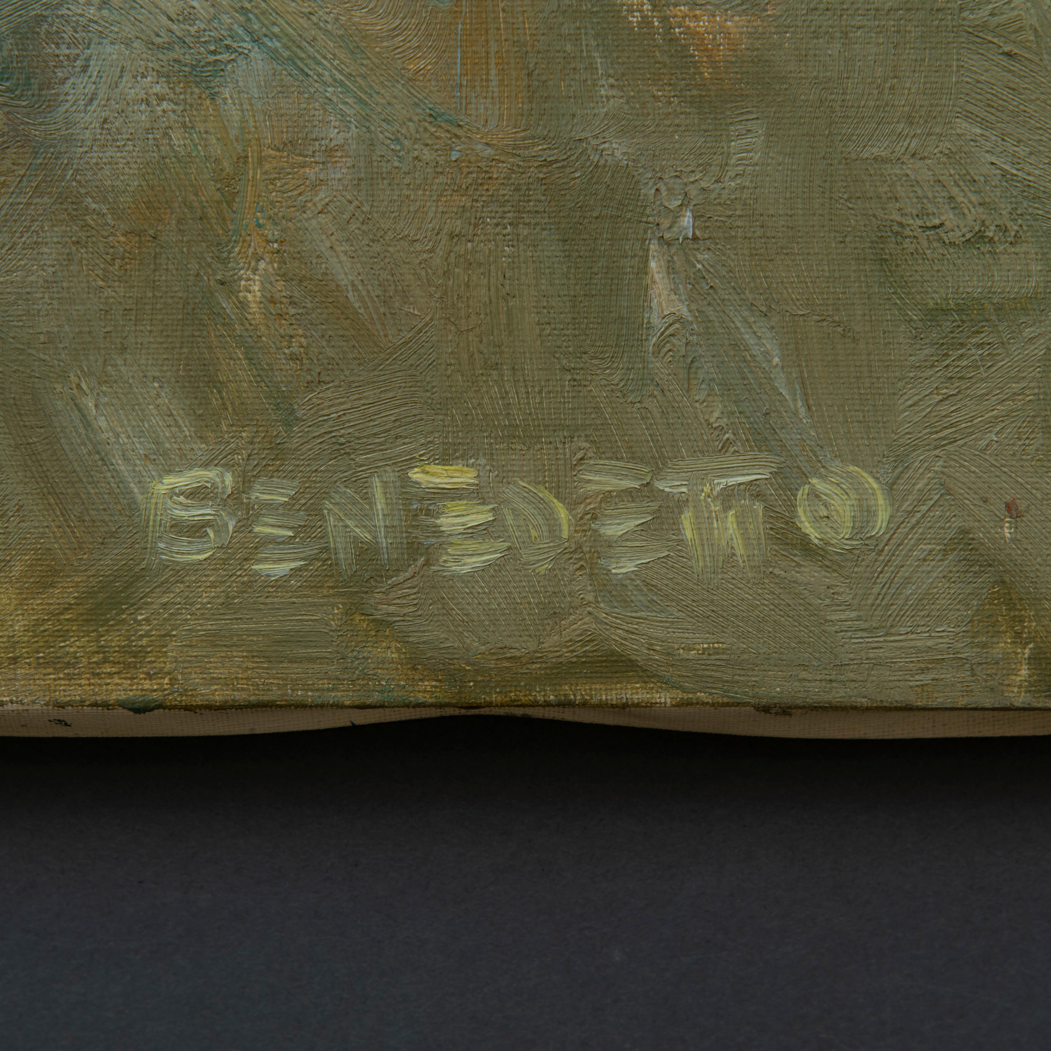 20th Century Second Futurism Italian Artist Signed Landscape For Sale