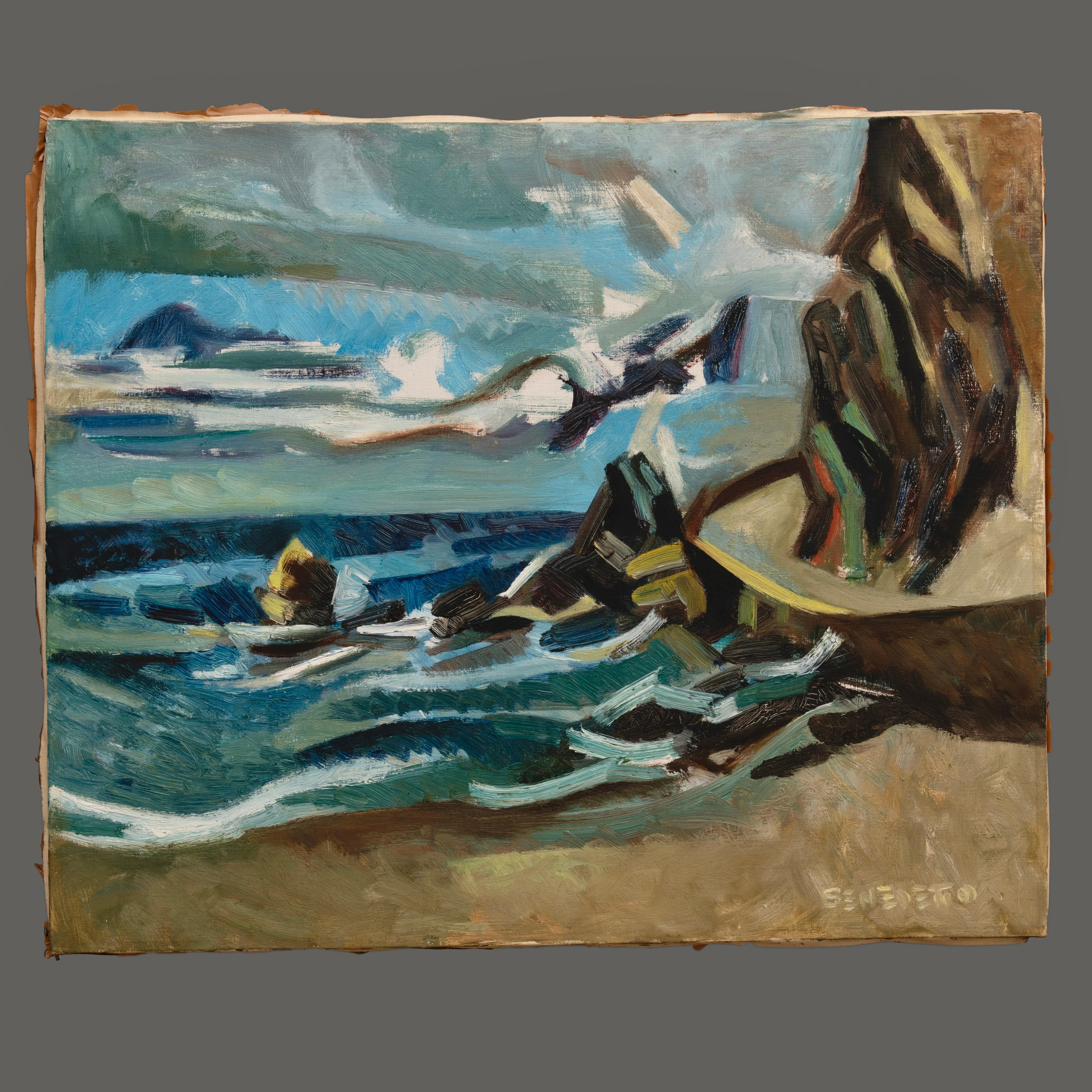 Second Futurism Italian Artist Signed Landscape For Sale 1