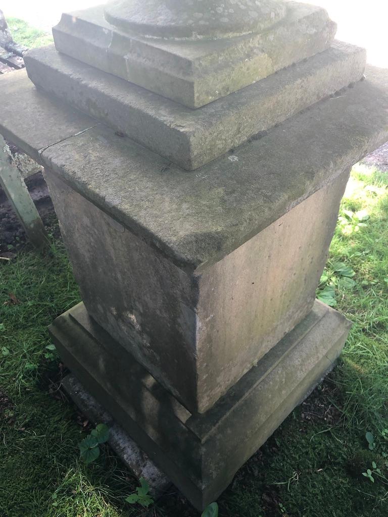 Second Grand Pair of 18th Carved Yorkstone Urns Owned by the Duke of Marlborough 1