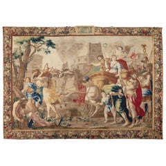 Second Half 17th Cent. Brussels Tapestry of Marc Antony and Cleopatra, Wool&Silk