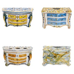 Second Half 18th Century France Shaped Planters "Commode" Nevers Manufacture
