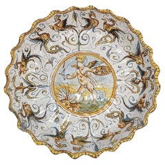 Used SECOND HALF OF THE 16th CENTURY POLYCHROME MAIOLICA PLATE 