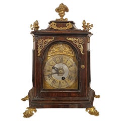 SECOND HALF OF THE 17th CENTURY WALNUT AND GOLDEN BRONZE CLOCK 