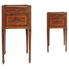 SECOND HALF OF THE 18th CENTURY INLAYED AND VENEERED NEOCLASSIC BEDSIDE TABLES