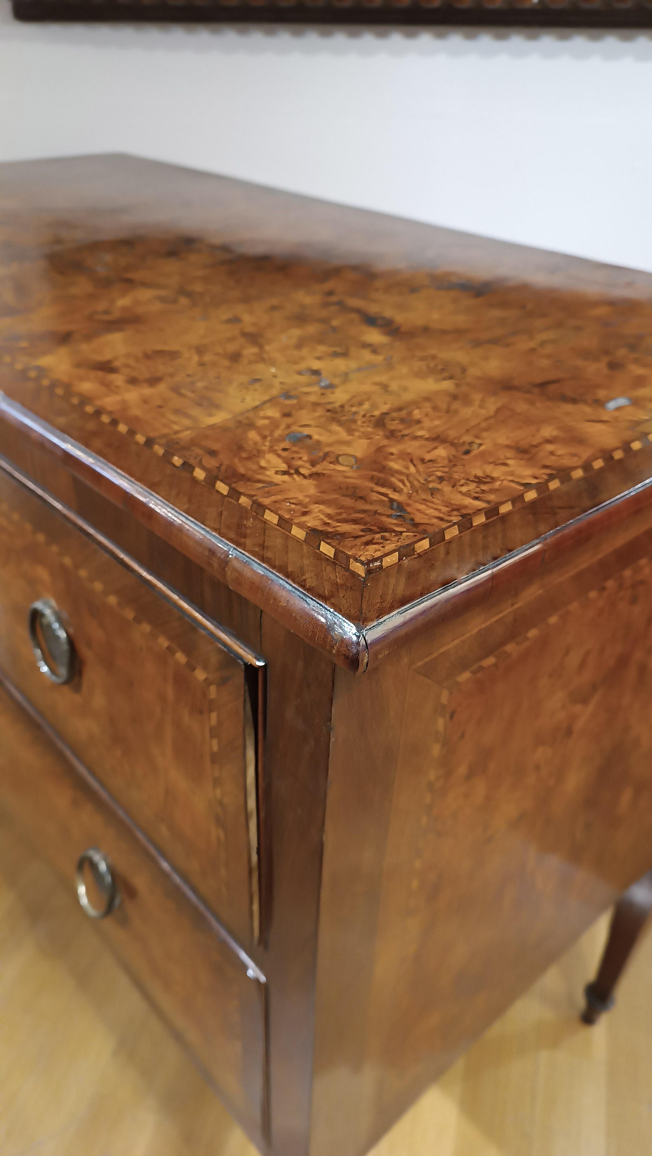 18th Century SECOND HALF OF THE 18th CENTURY LOUIS XVI VENEERED CHEST OF DRAWERS For Sale