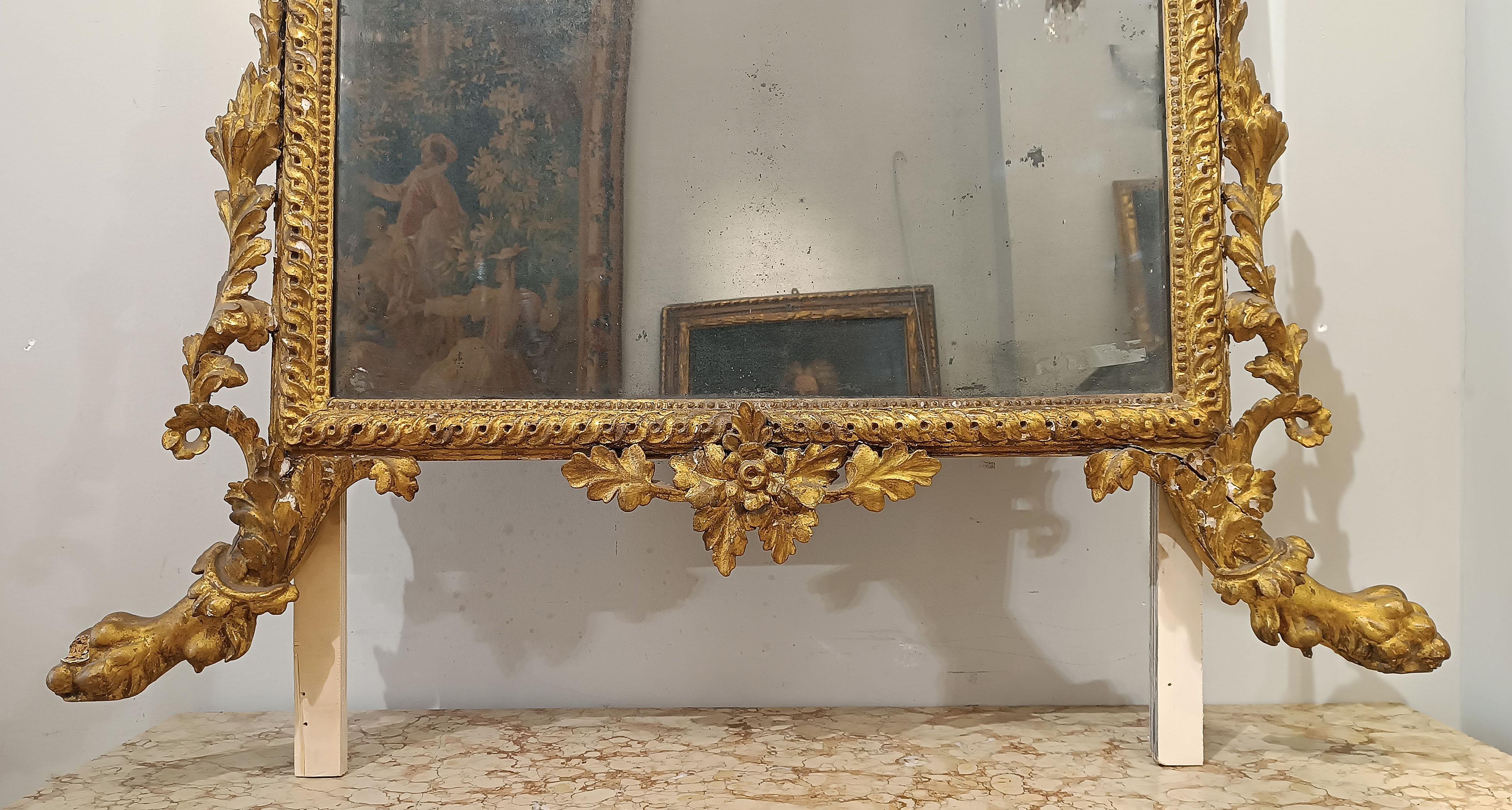 SECOND HALF OF THE 18th CENTURY NEOCLASSICAL LARGE MIRROR In Good Condition For Sale In Firenze, FI
