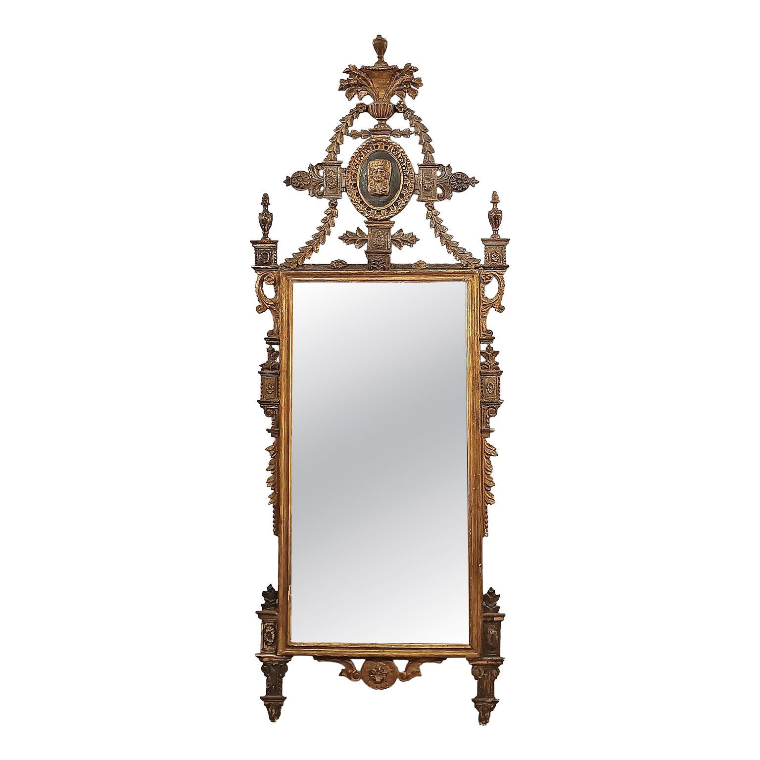 NEOCLASSICAL MIRROR WITH SPHINX FROM THE SECOND HALF OF THE 18TH CENTURY For Sale