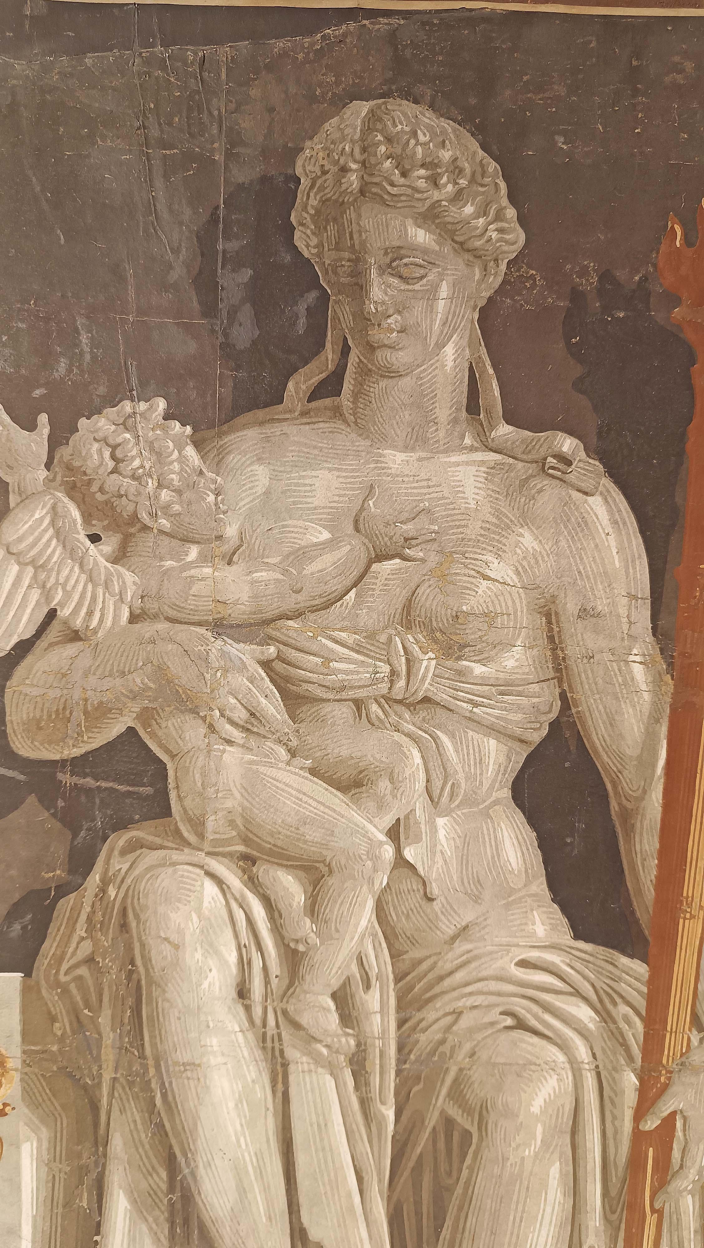 SEGUNDA MITAD DEL SIGLO XVIII PINTURA NEOCLÁSICA DE PAPEL CON VENUS en venta 4