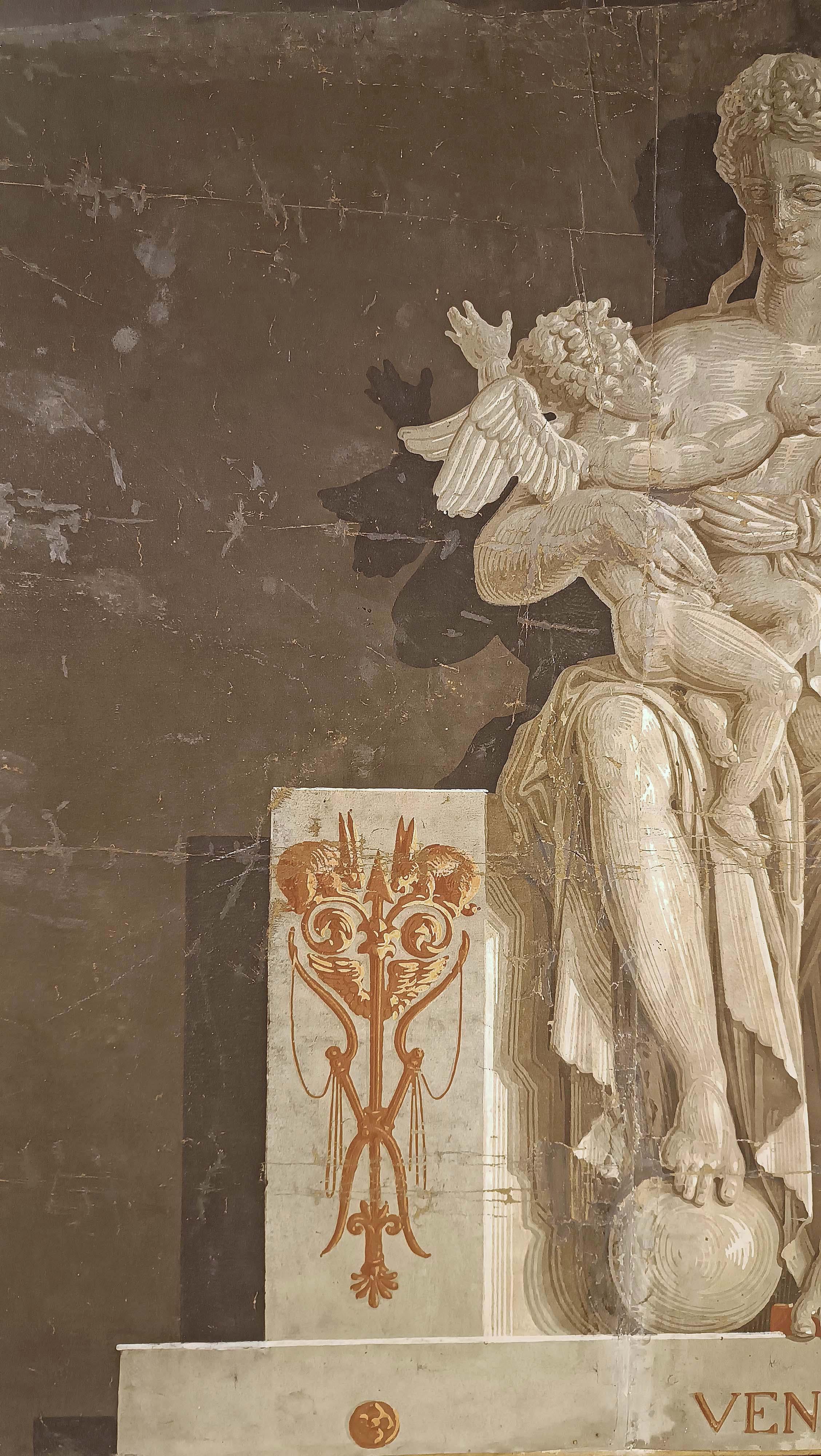 SEGUNDA MITAD DEL SIGLO XVIII PINTURA NEOCLÁSICA DE PAPEL CON VENUS en venta 1