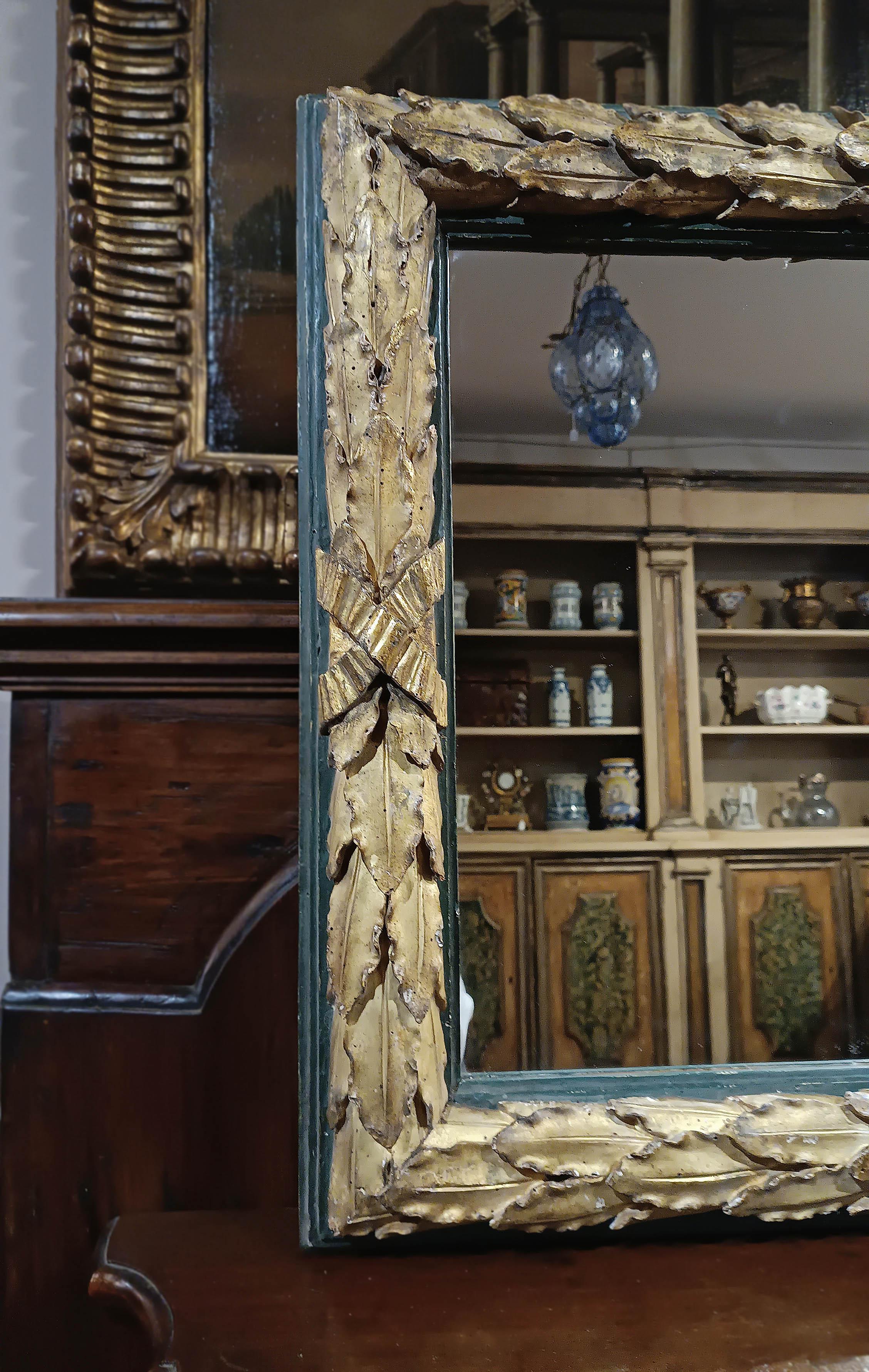 Italian SECOND HALF OF THE 18th CENTURY NEOCLASSICAL RECTANGULAR MIRROR For Sale