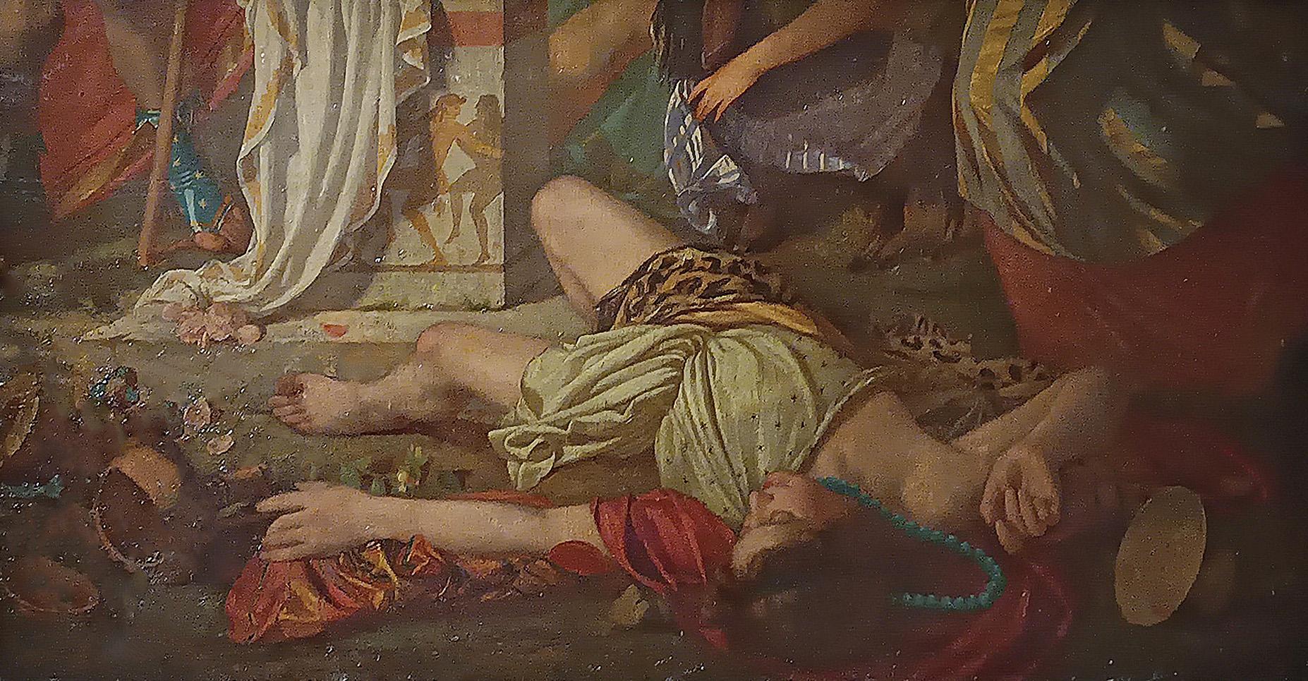 SECOND HALF OF THE 18th CENTURY PAINTING WITH A BACCHANAL SCENE (Neoklassisch) im Angebot