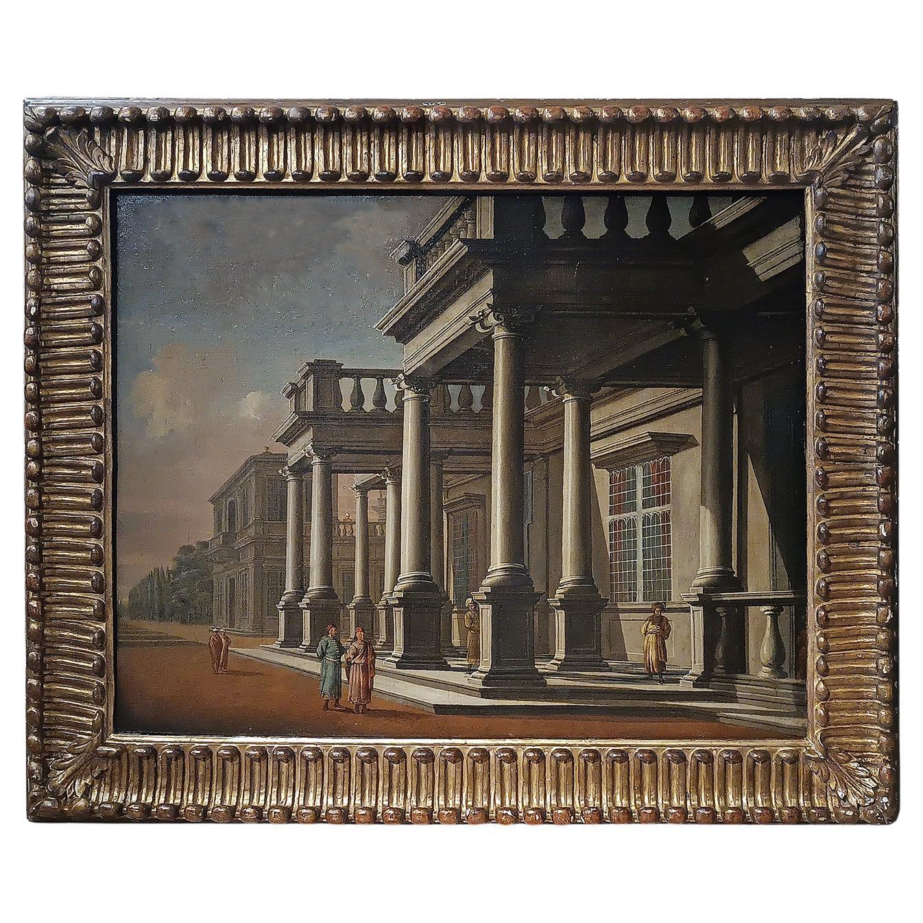 SECOND HALF OF THE 18th CENTURY PAINTING WITH ARCHITECTURAL CAPRICE