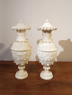 SECOND HALF OF THE 18th CENTURY PAIR OF ALABASTER VASES