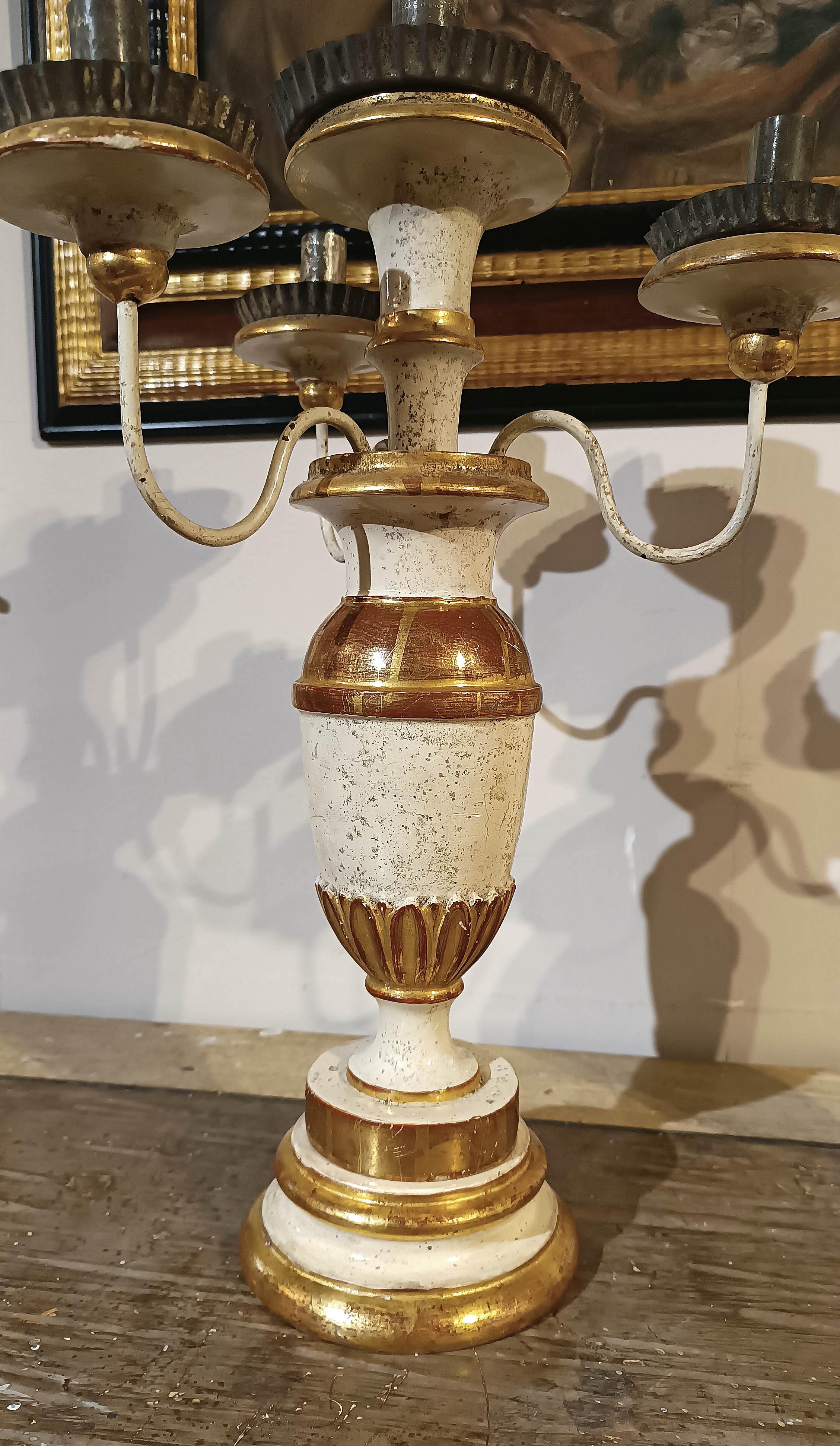 Hand-Carved SECOND HALF OF THE 18th CENTURY PAIR OF LOUIS XVI CANDLESTICKS For Sale