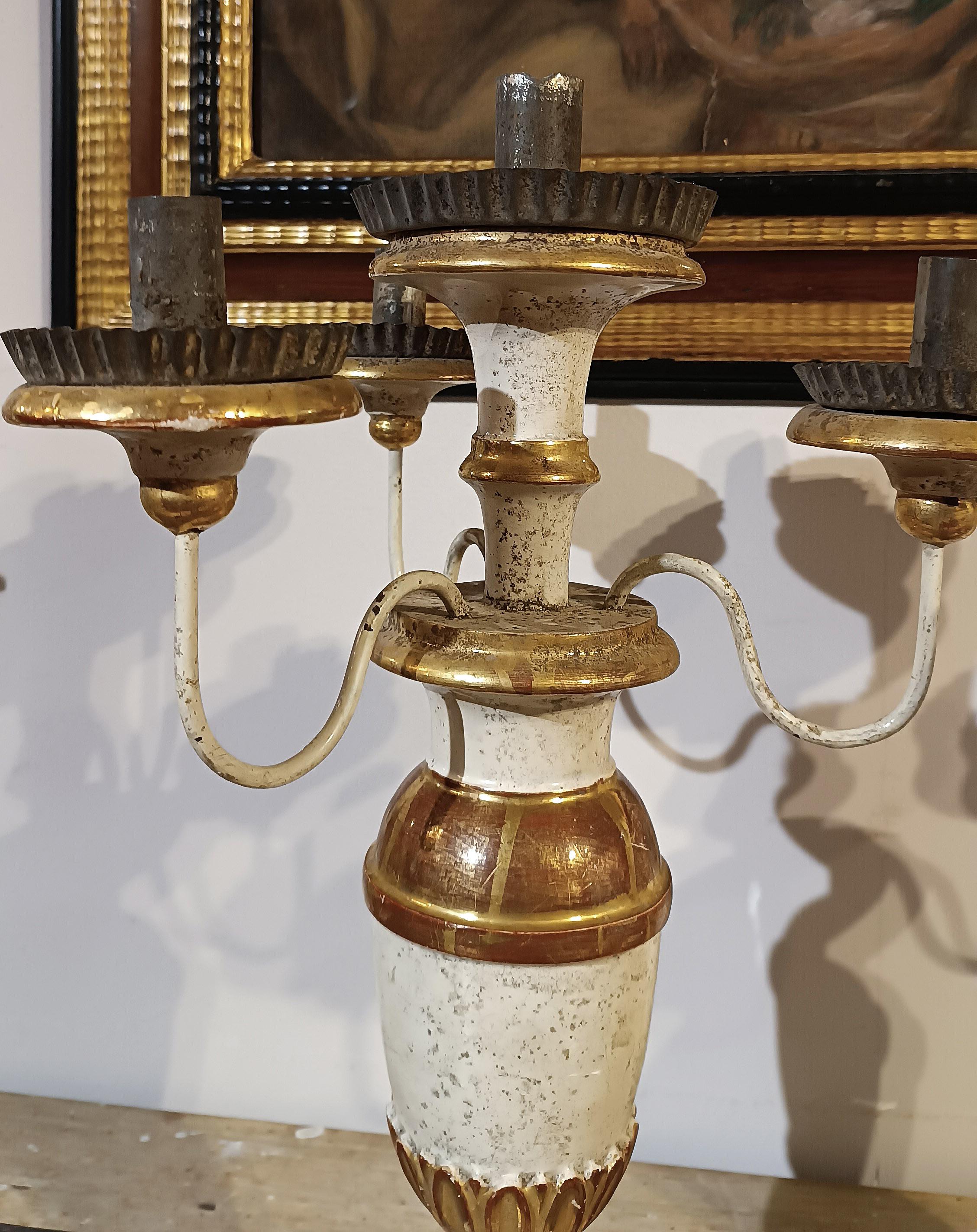 SECOND HALF OF THE 18th CENTURY PAIR OF LOUIS XVI CANDLESTICKS In Good Condition For Sale In Firenze, FI