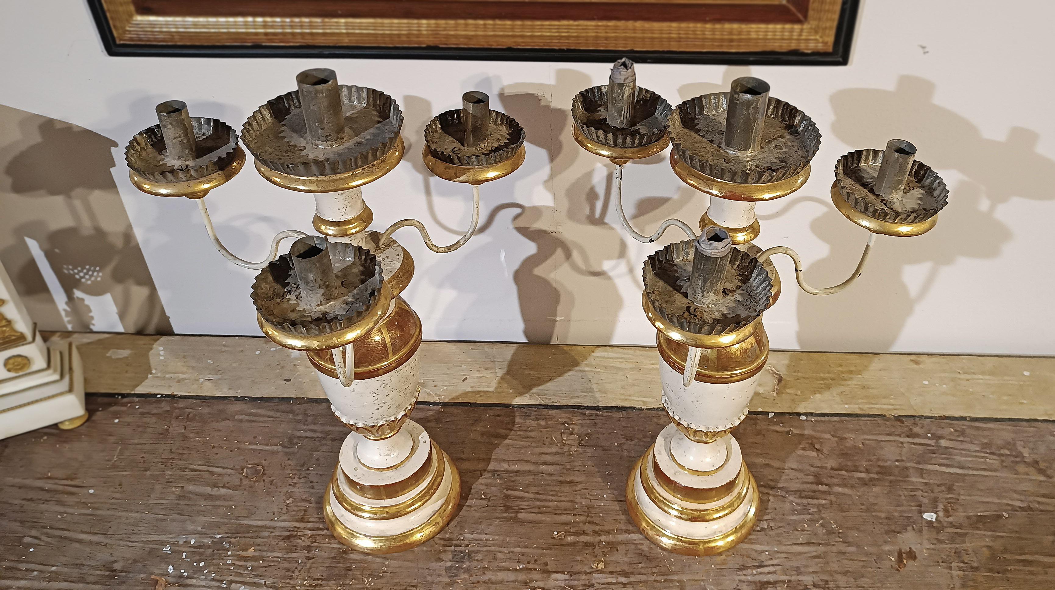 Iron SECOND HALF OF THE 18th CENTURY PAIR OF LOUIS XVI CANDLESTICKS For Sale