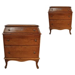 SECOND HALF OF THE 18th CENTURY PAIR OF VENETIAN BLONDE WALNUT BEDSIDE TABLES