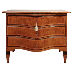 SECOND HALF OF THE 18th CENTURY SMALL CHEST WITH WAVEL FRONT LOUIS XV-XVI