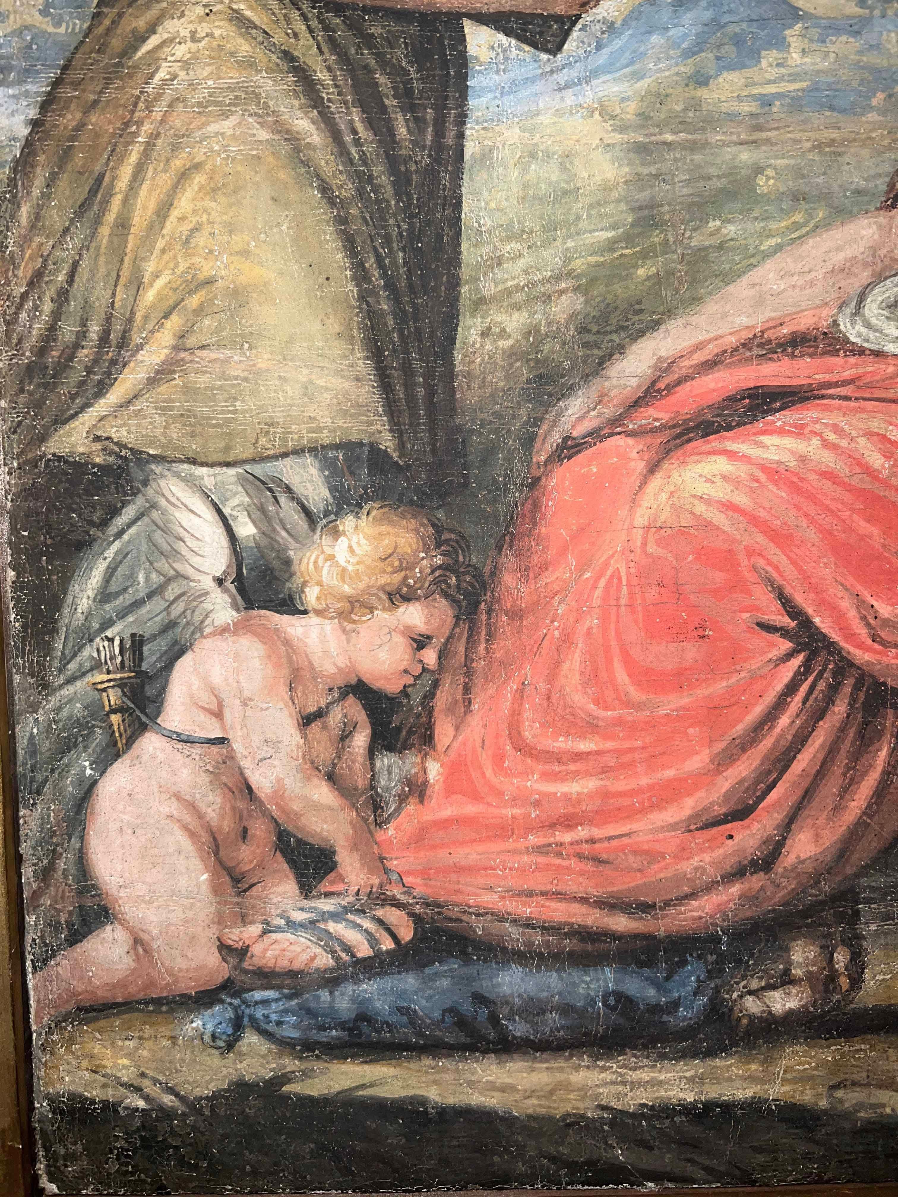 ZWEITE HÄLFTE DES 18. JAHRHUNDERTS TEMPERA AUF KANVAS VENUS BADEN (Italian) im Angebot