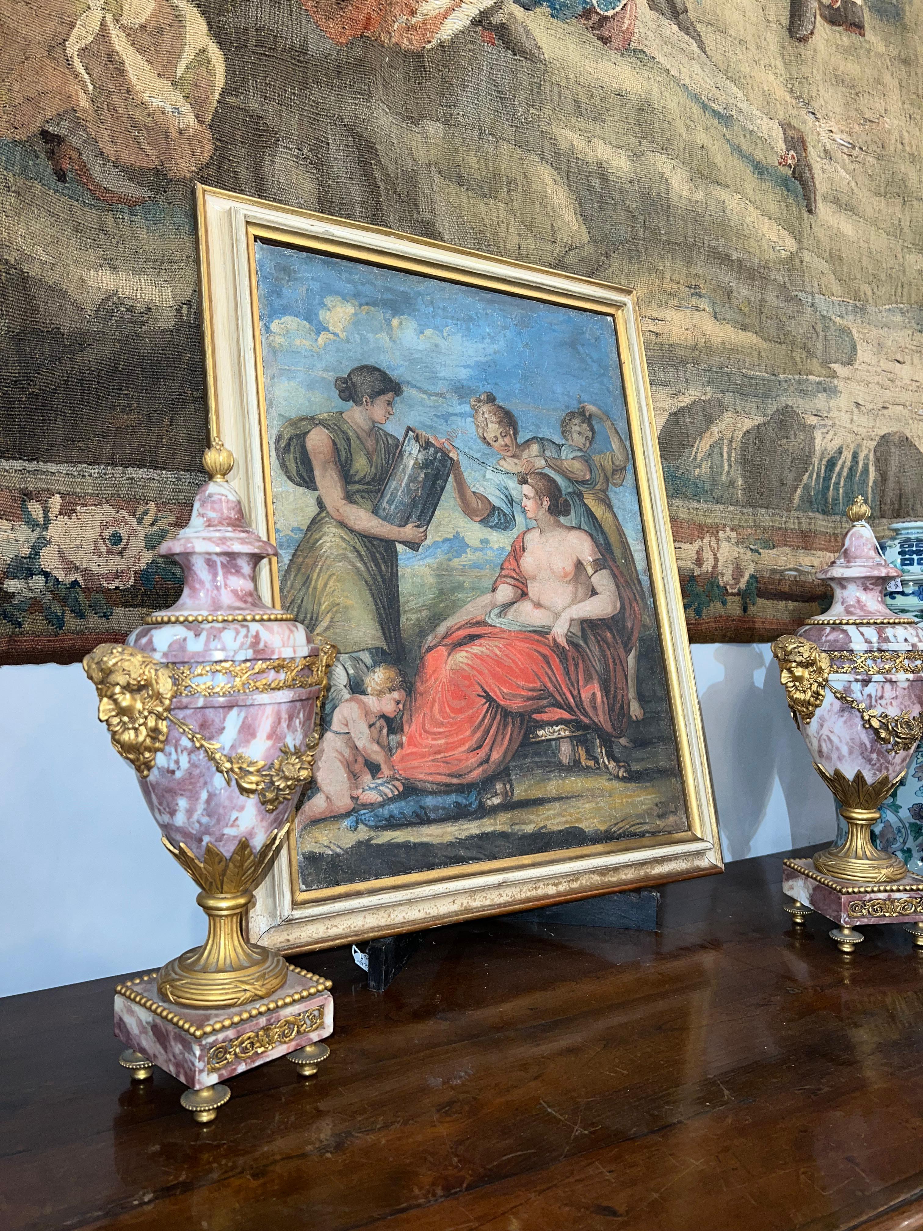 ZWEITE HÄLFTE DES 18. JAHRHUNDERTS TEMPERA AUF KANVAS VENUS BADEN (18th Century) im Angebot